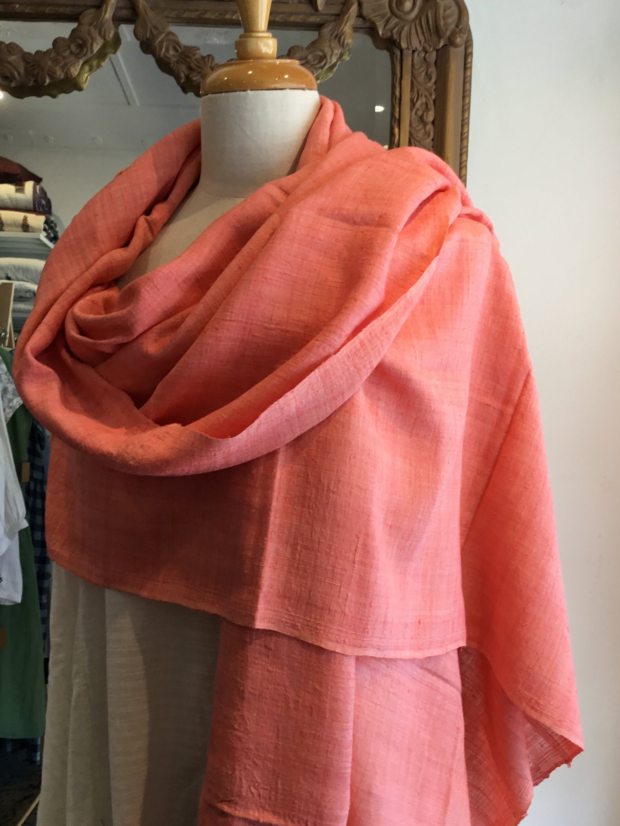 PEACE SILK SCARF - Apricot Blush