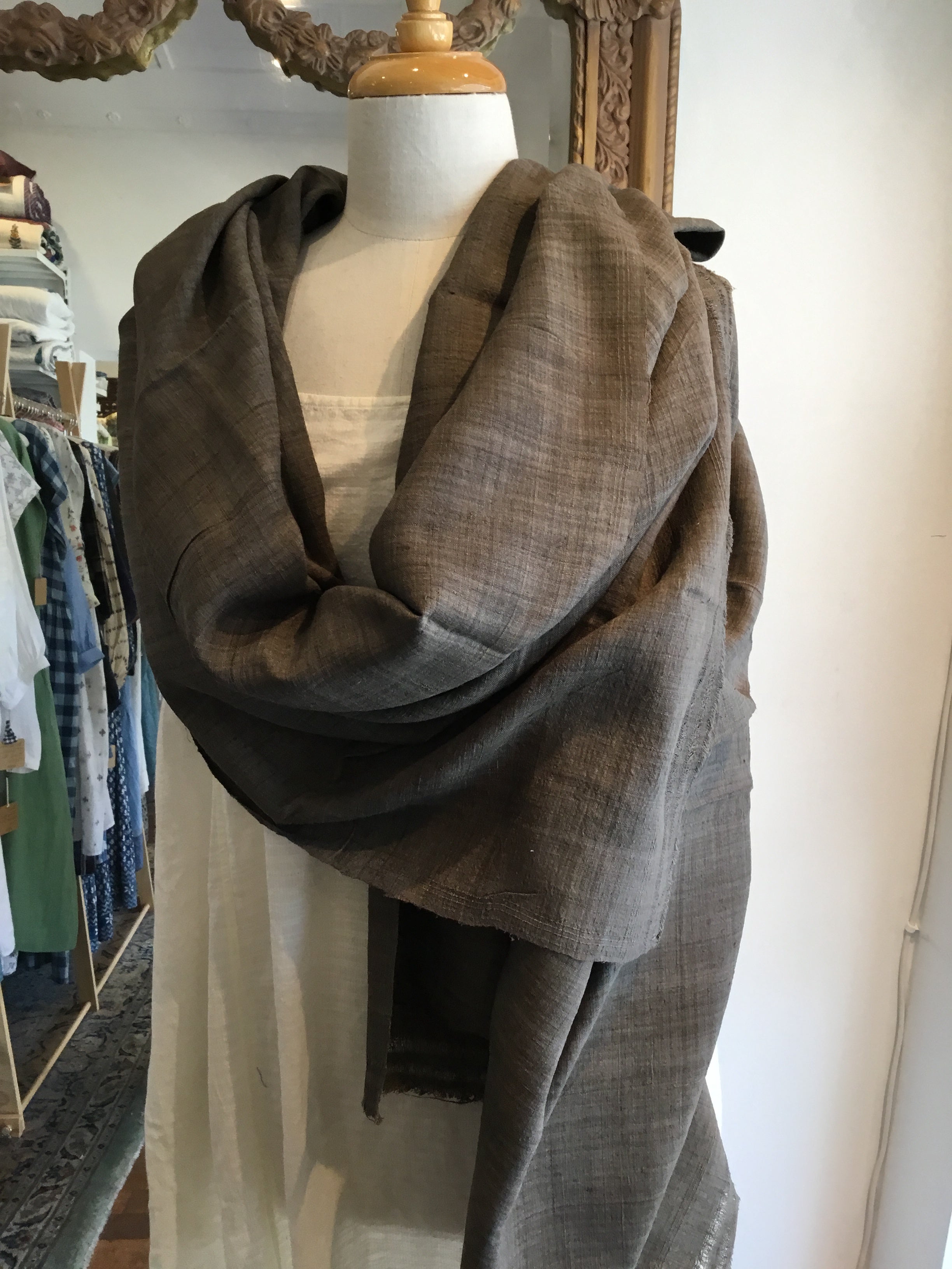 PEACE SILK SCARF - Graphite Umber