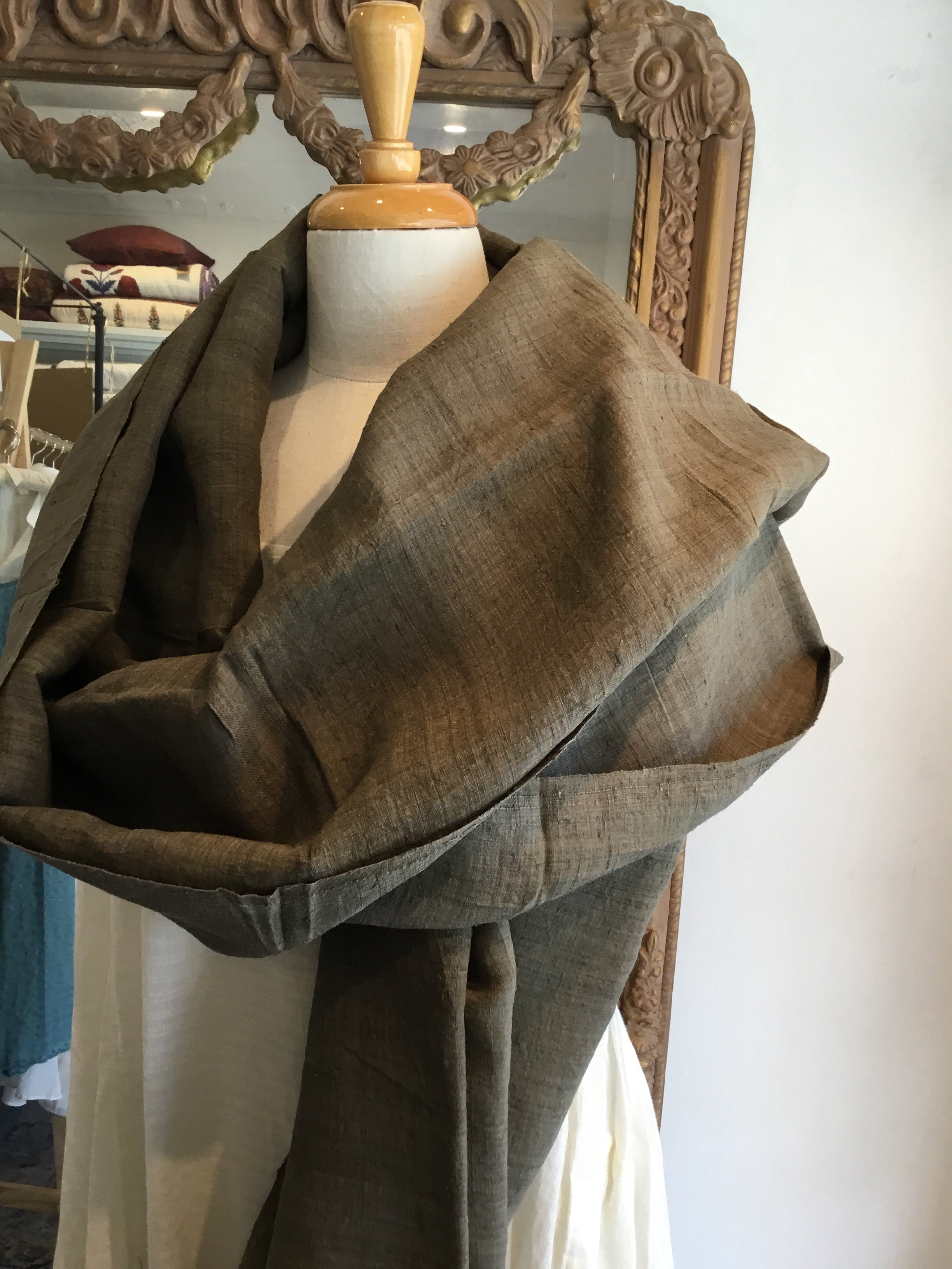 PEACE SILK SCARF - Khaki Umber