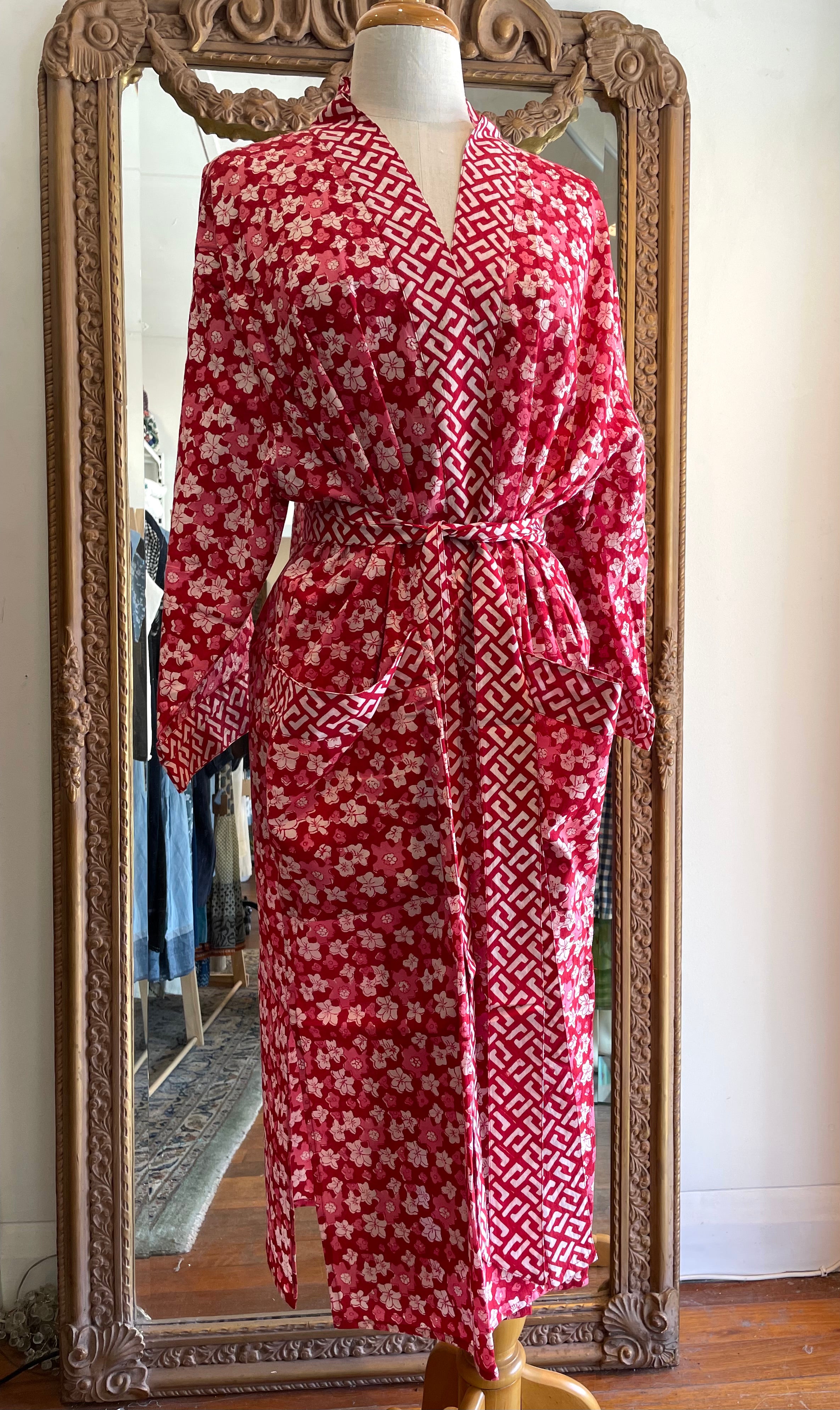 KIMONO /Bath Robe - Japanese Floral