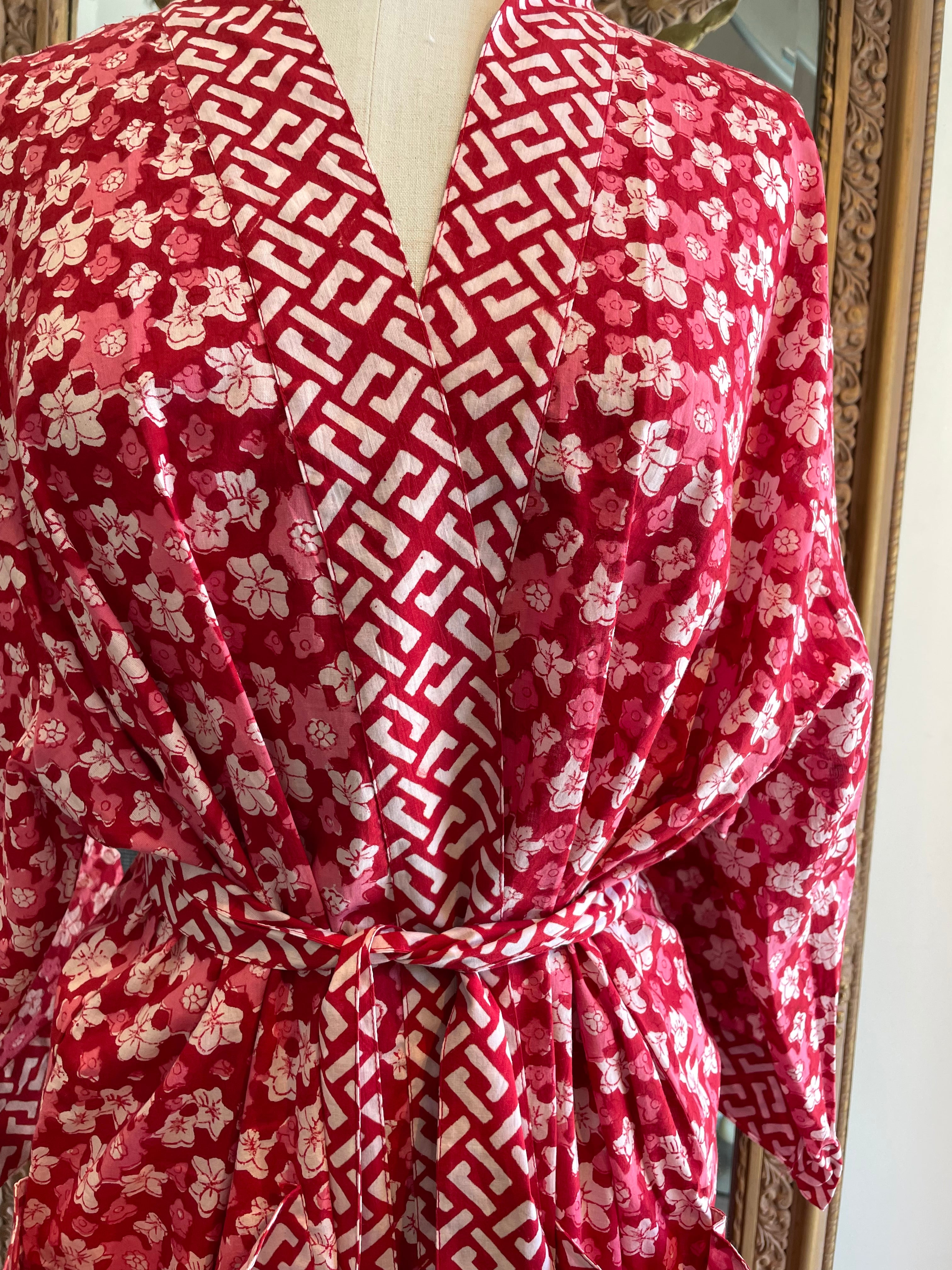 KIMONO /Bath Robe - Japanese Floral