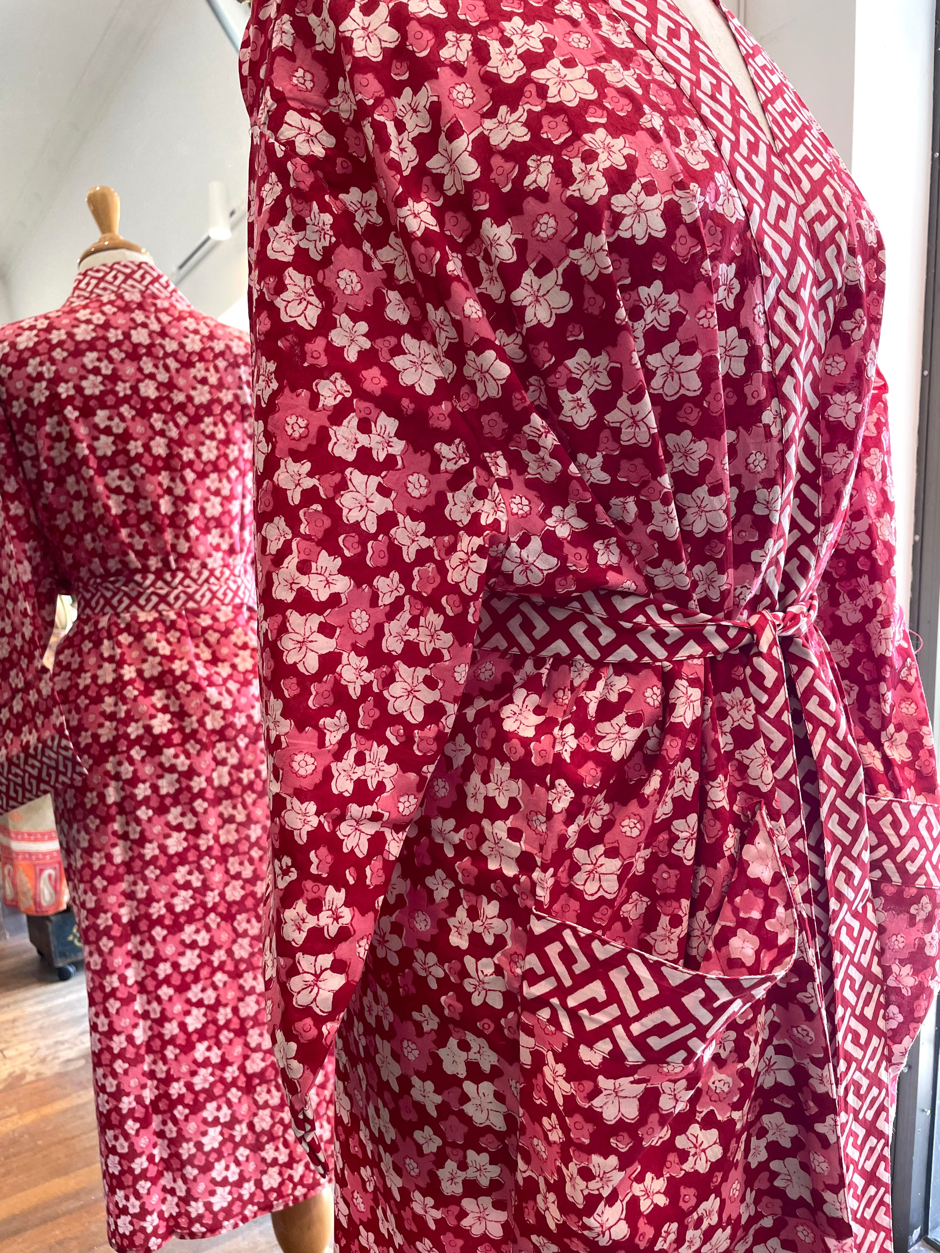 KIMONO /Bath Robe - Japanese Floral