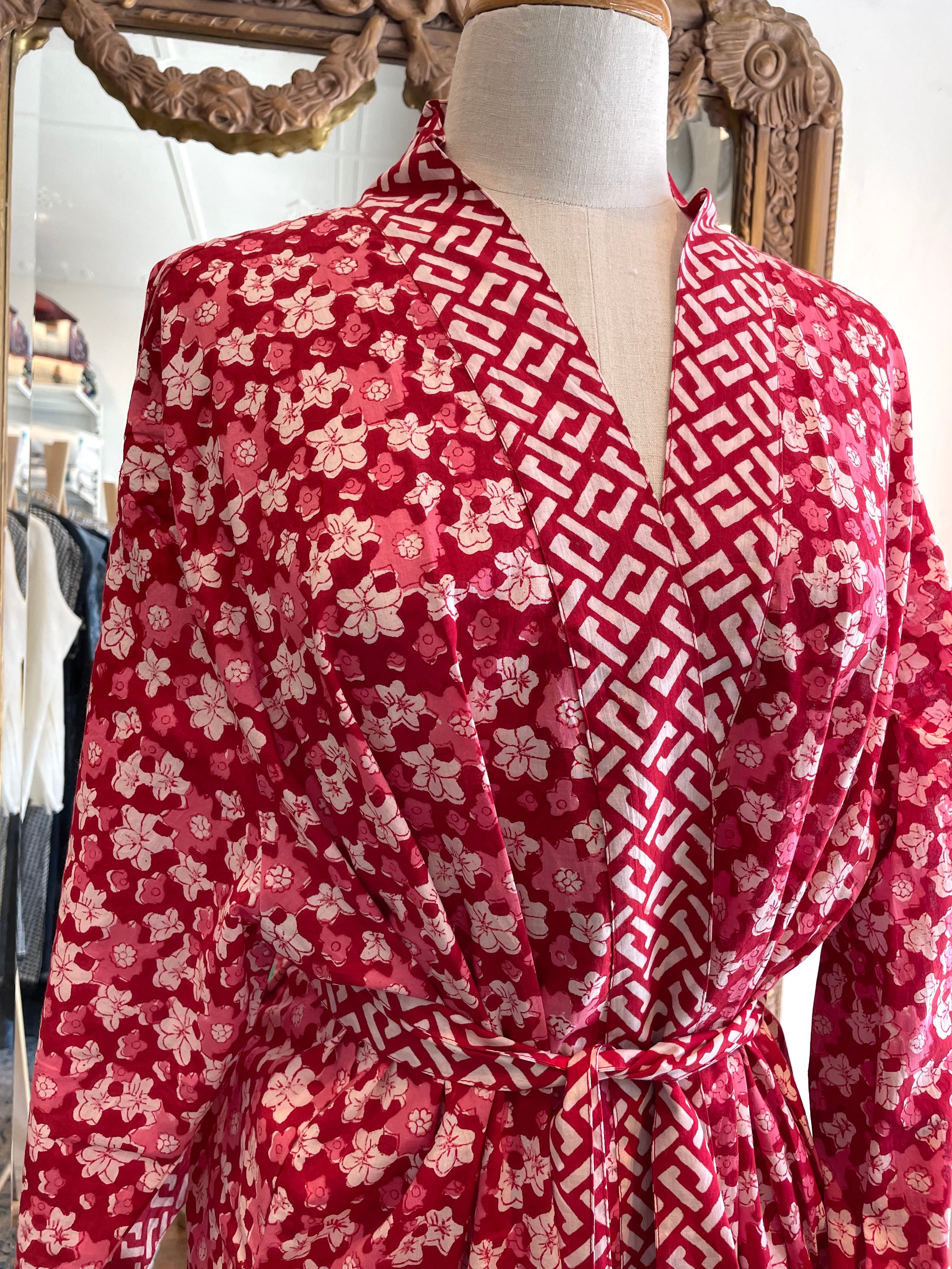 KIMONO /Bath Robe - Japanese Floral