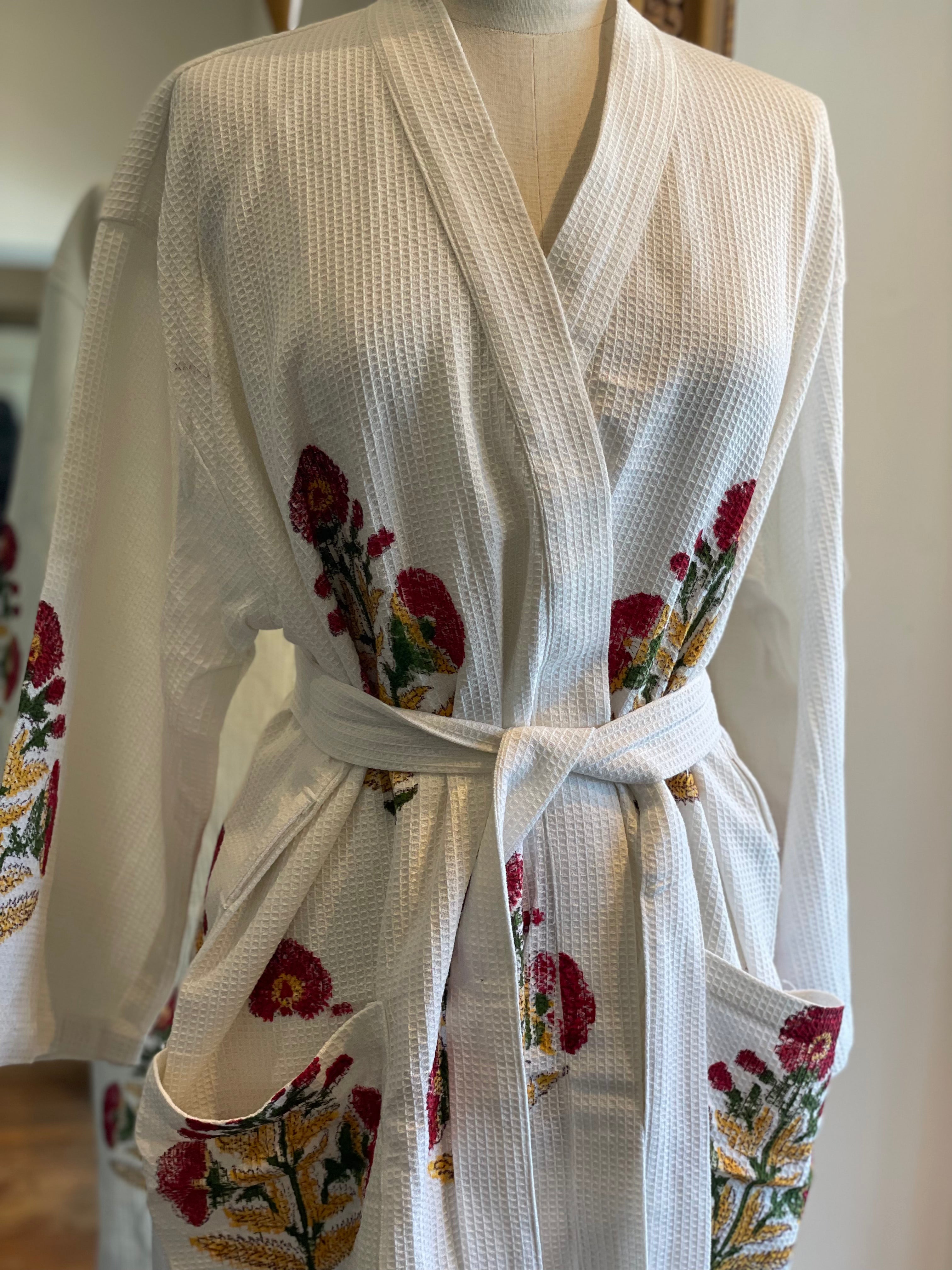 Waffle Botanica Robe - Crimson Floral