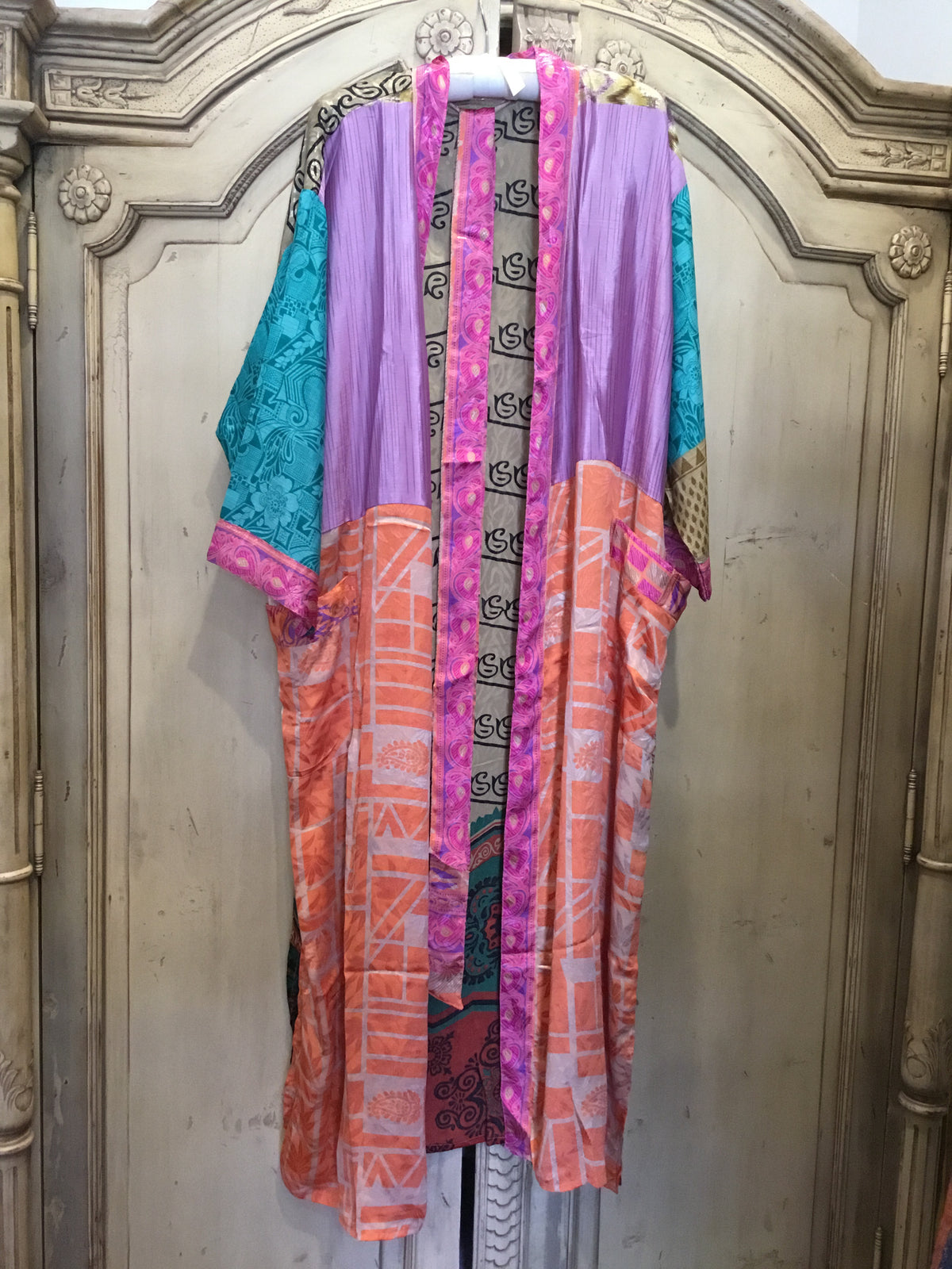 SILK SARI ROBE - Lilac Sunrise