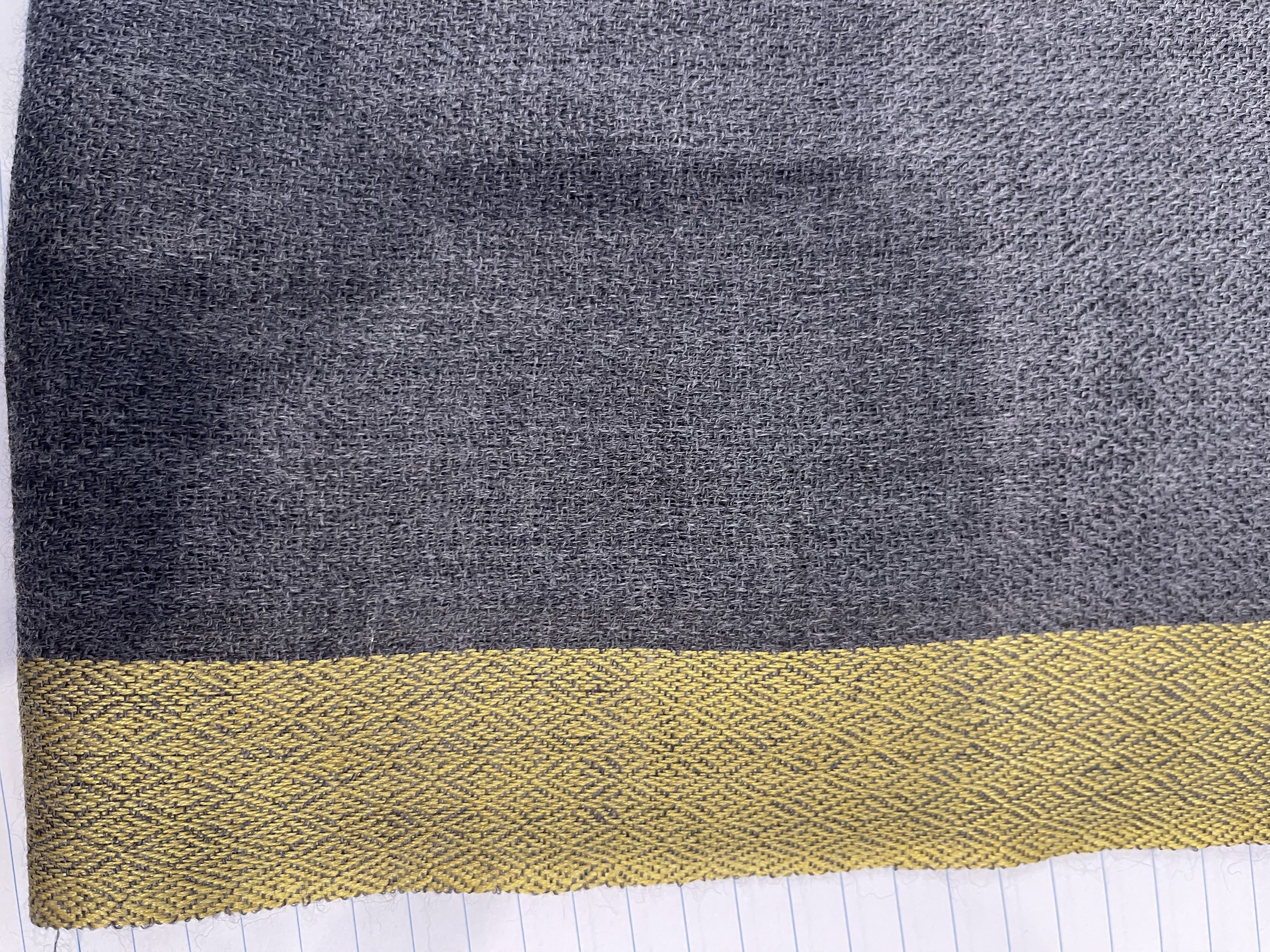 Wool Zari Scarf - Charcoal