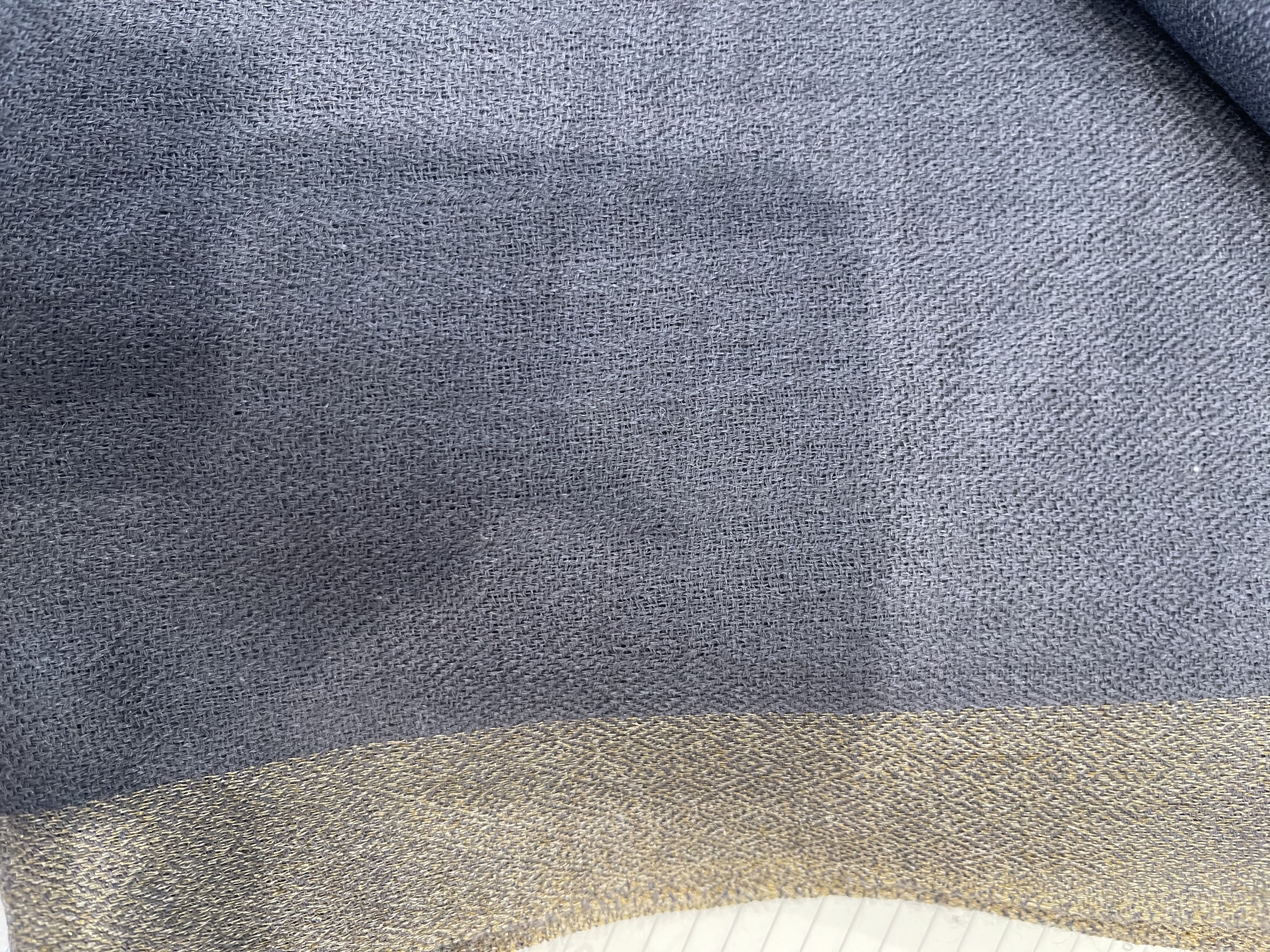 Wool Zari Scarf - Slate