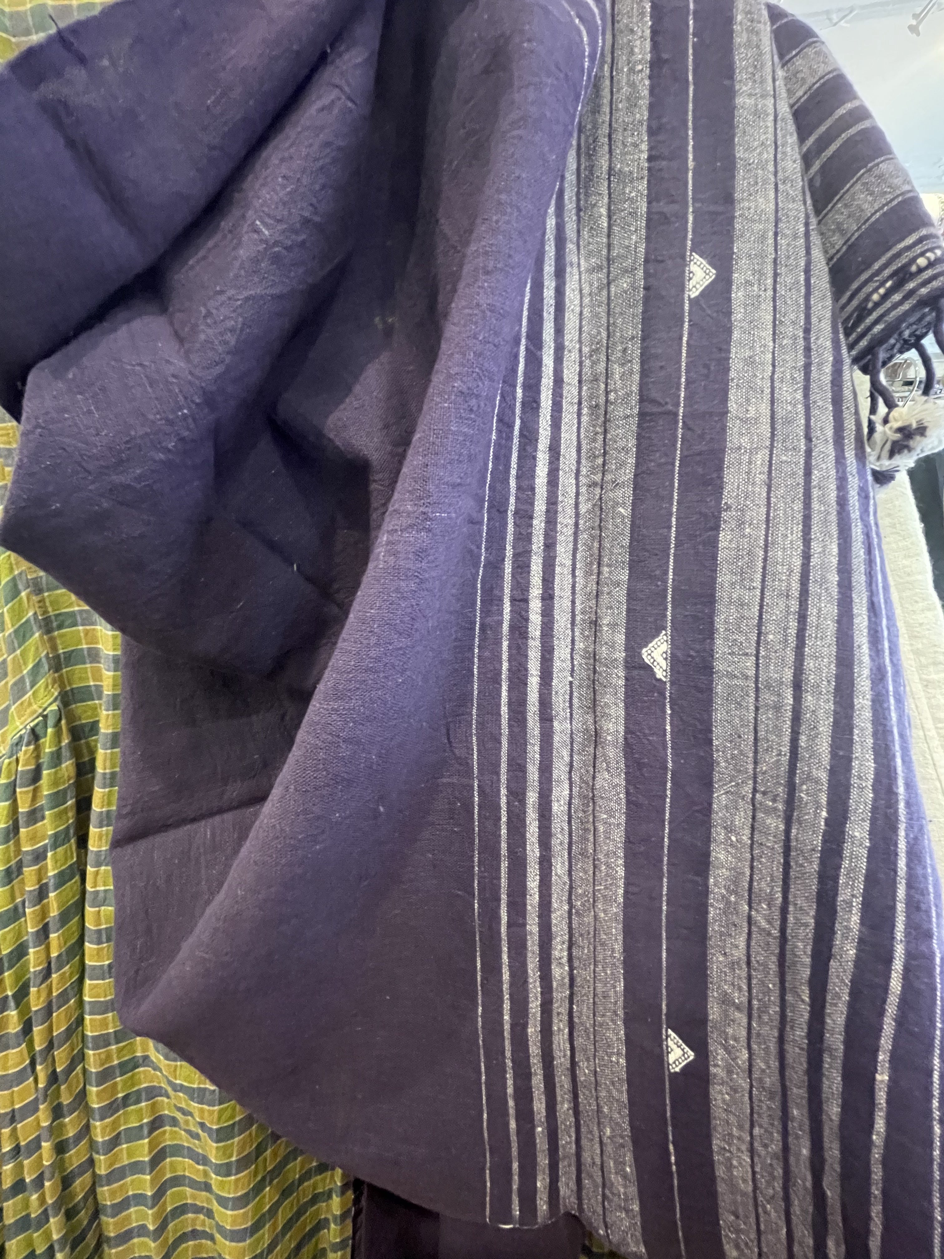 Handwoven Organic Cotton Scarf - Soft Grape