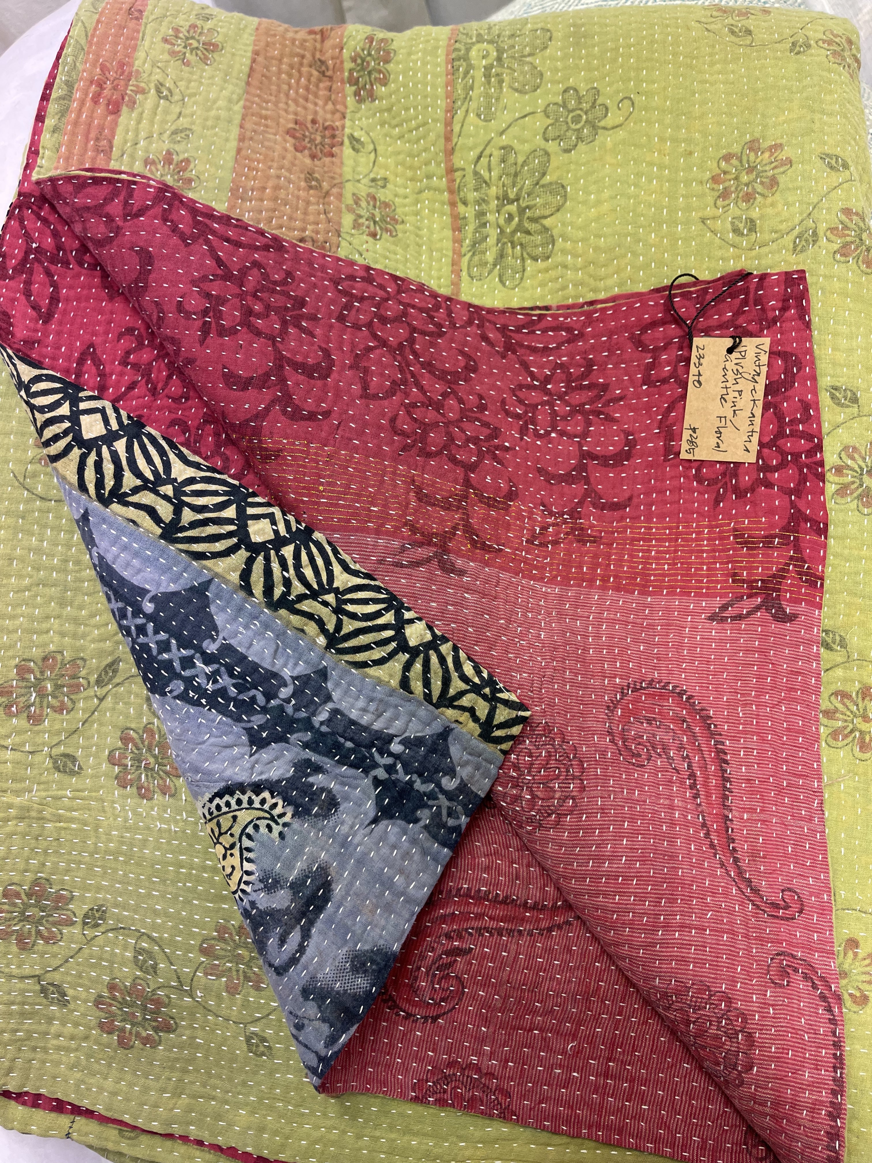VINTAGE KANTHA - Plush Pink/Gentle Floral