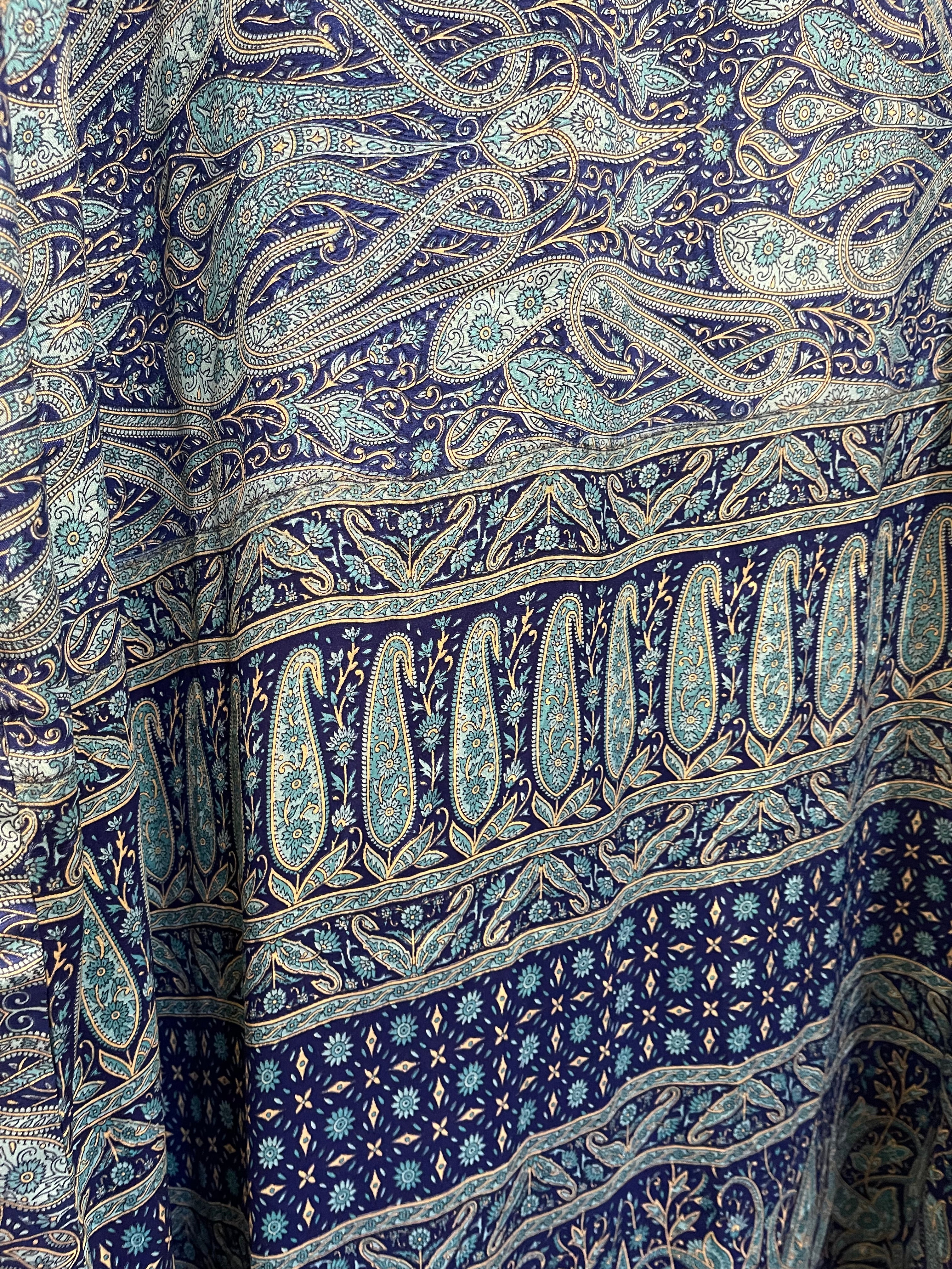 SILK SARI JACKET - Blue Paisley