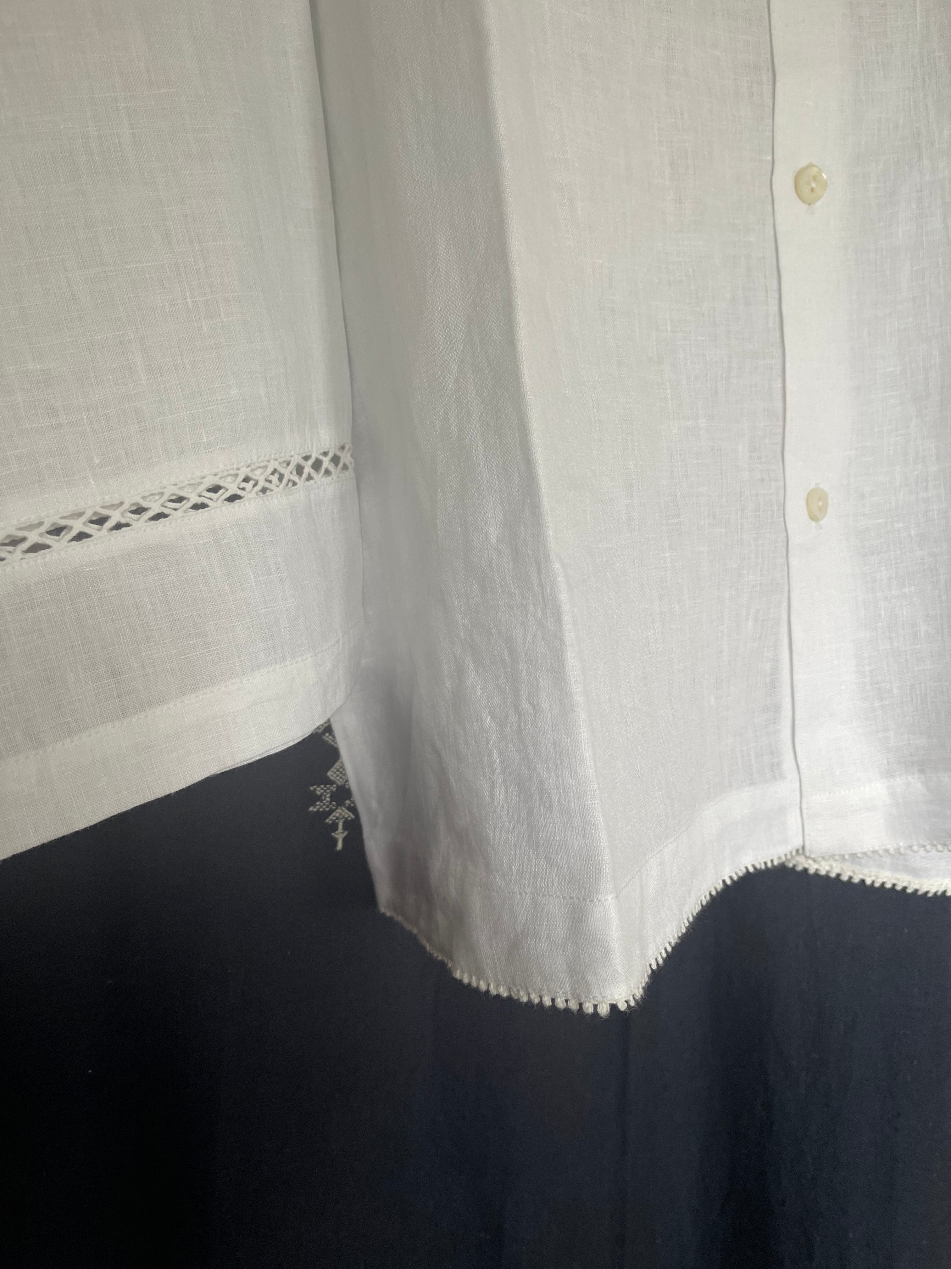 Lace + Linen Shirt - White