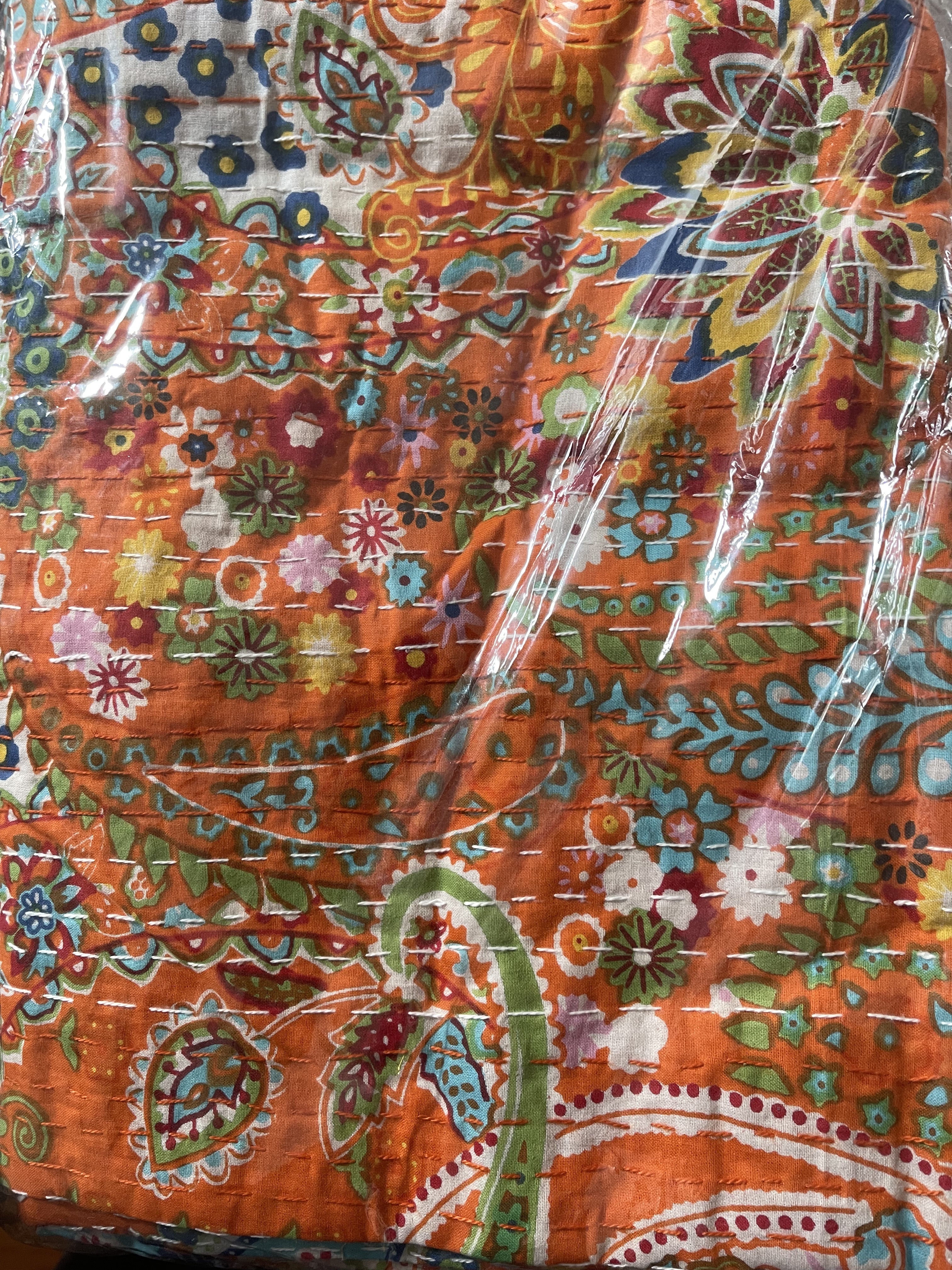 KANTHA - Paisley TANGERINE