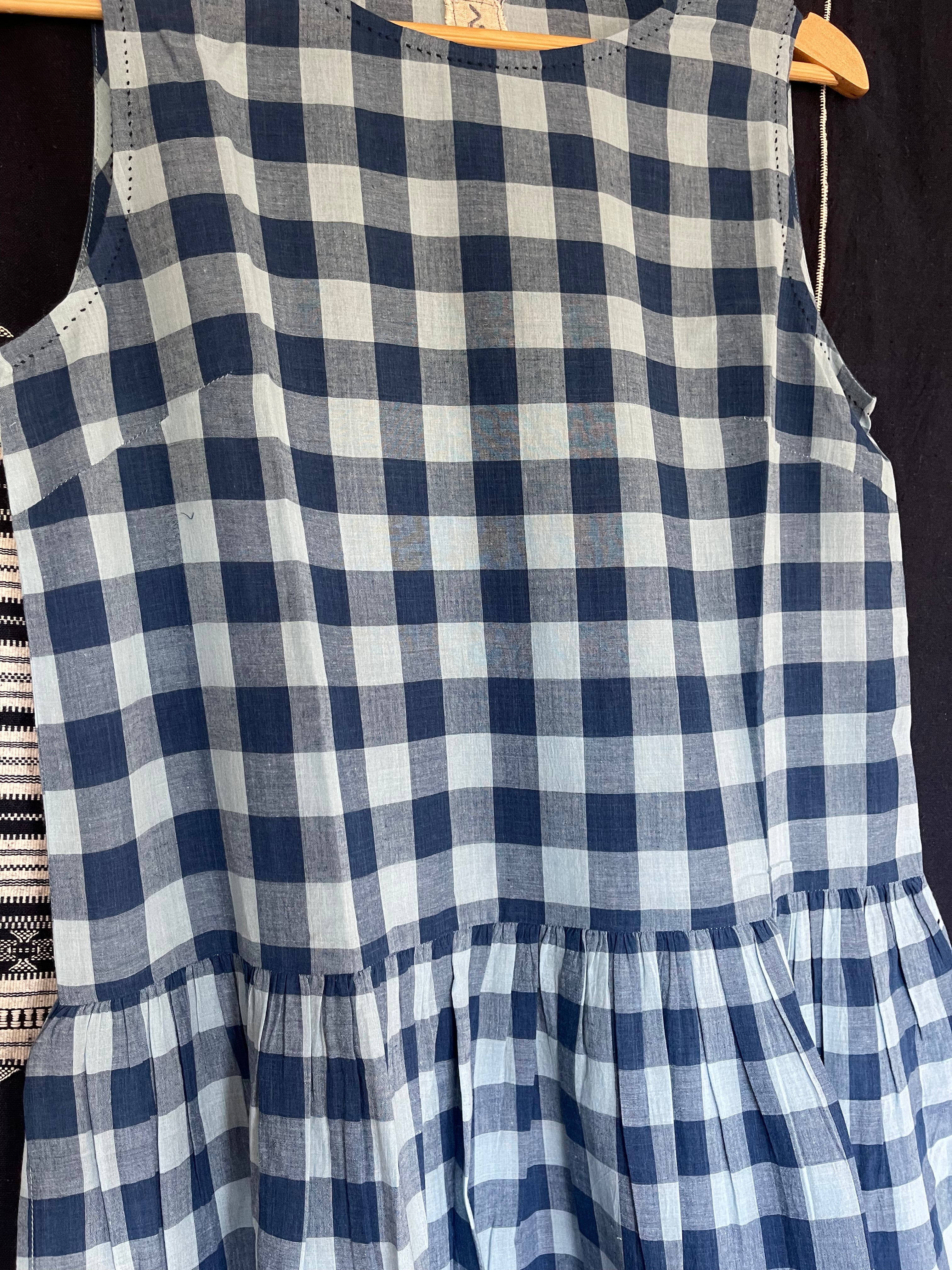 MALA COTTON DRESS - INDIGO CHECK