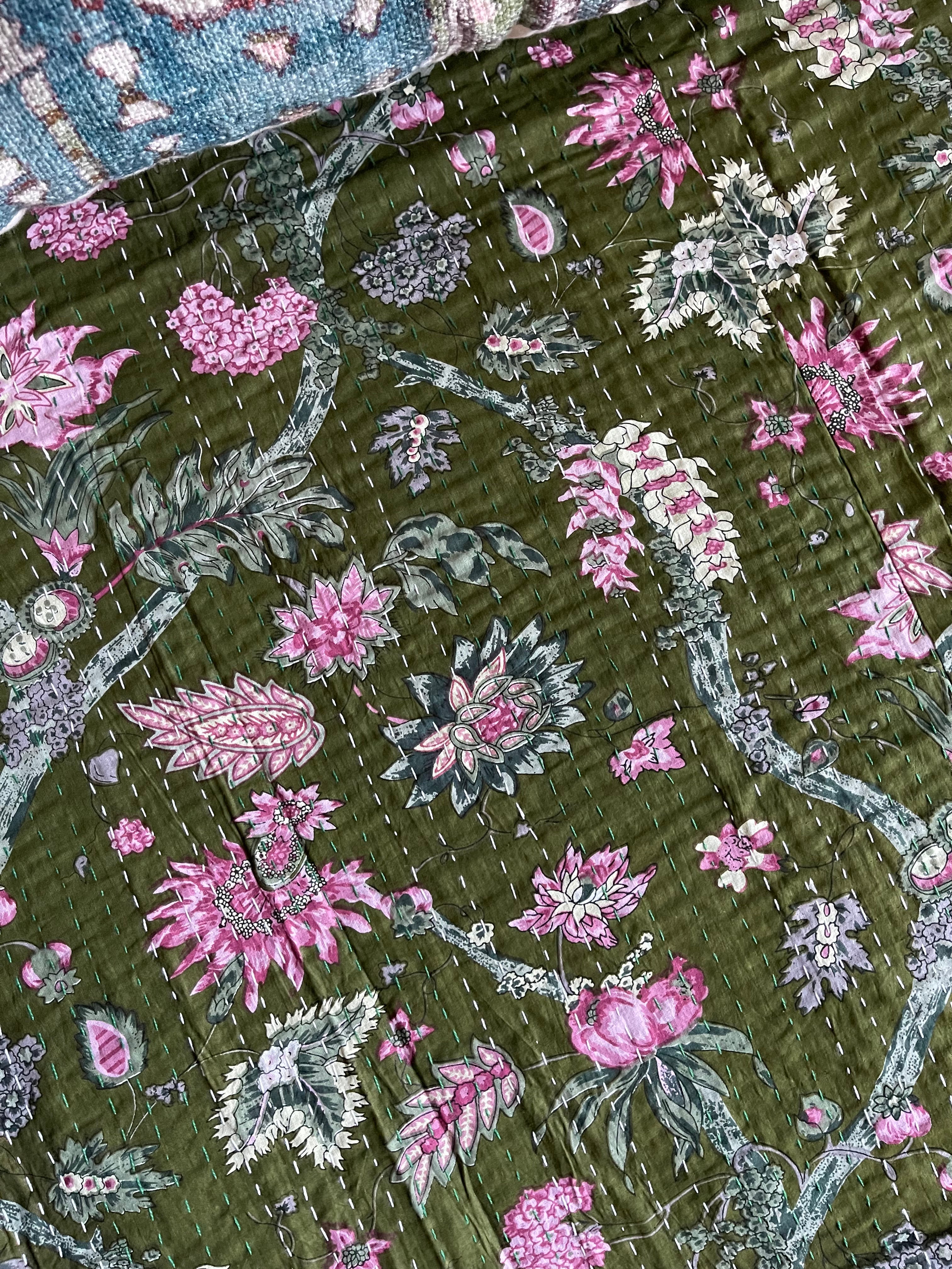 KANTHA - Woodland FOREST GREEN