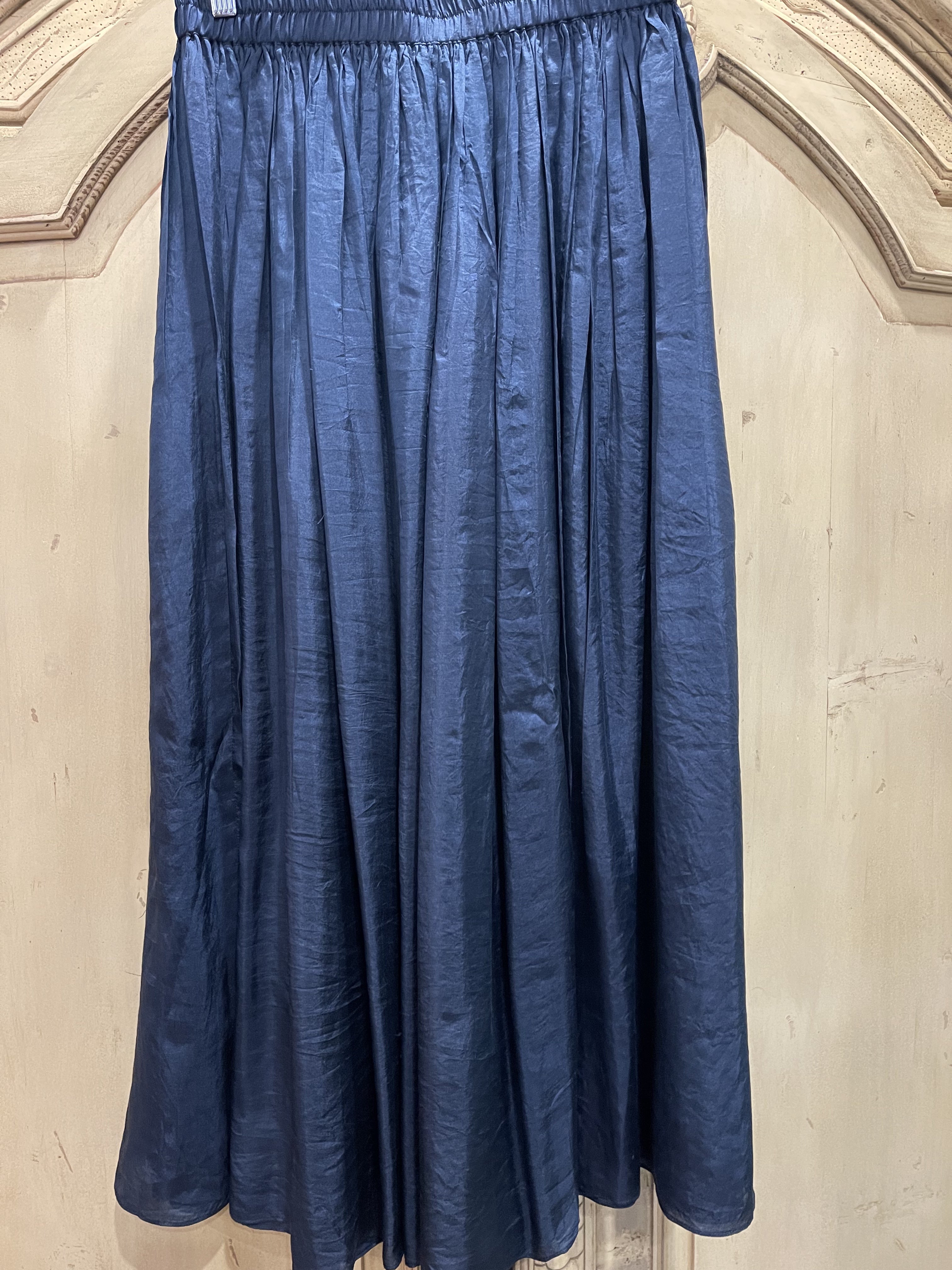 SILK SKIRT - Sea Blue