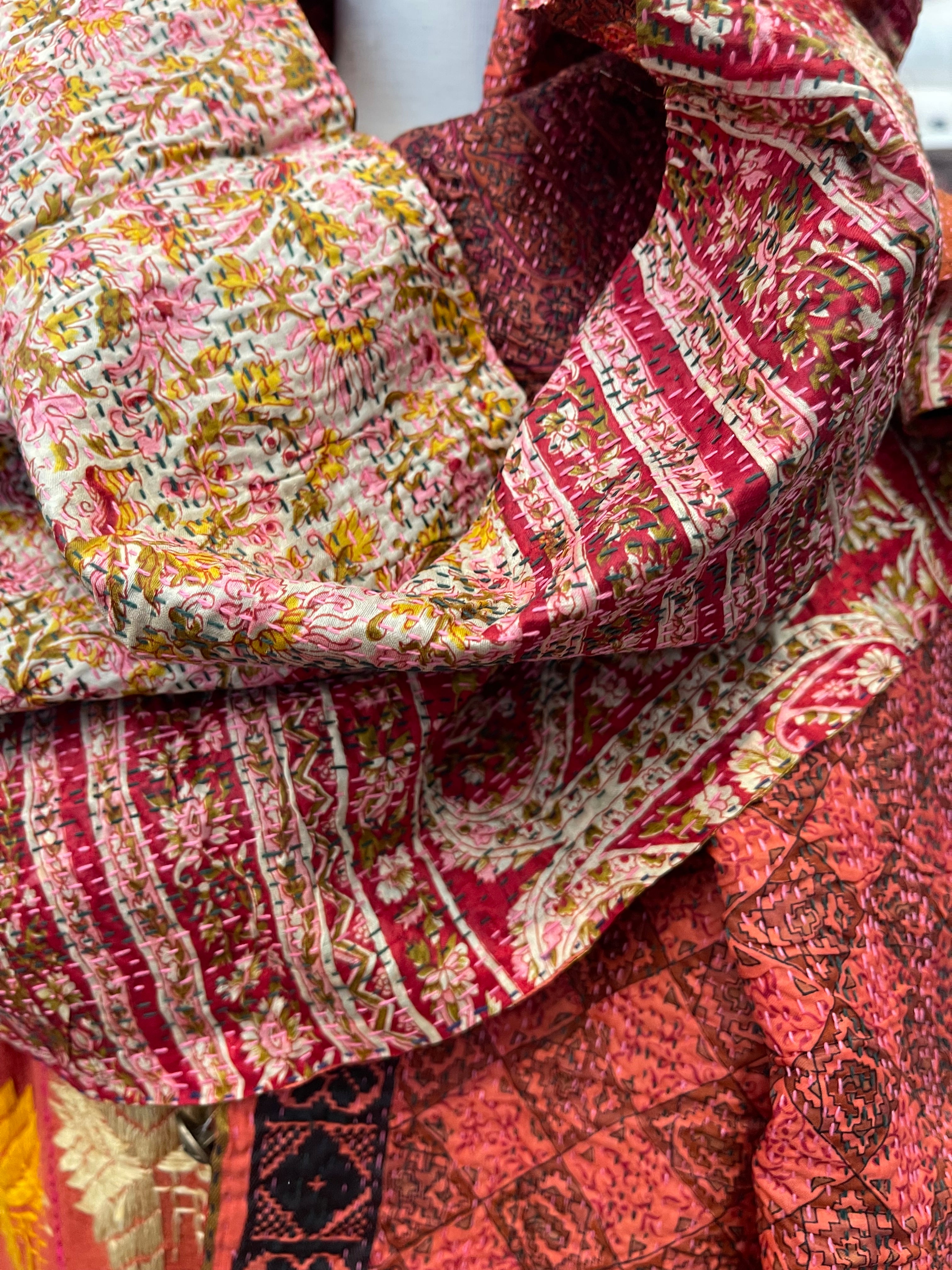 Kantha Silk Muffler - Paisley