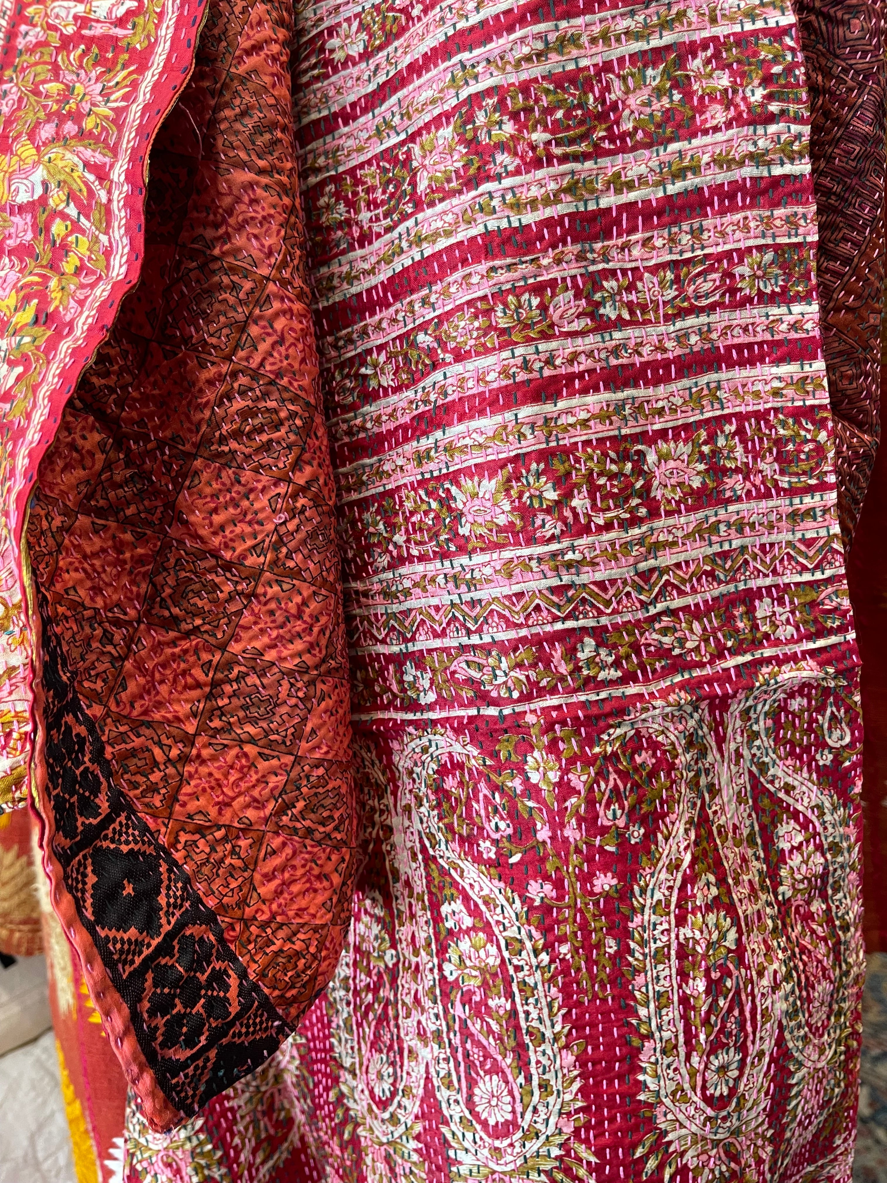 Kantha Silk Muffler - Paisley