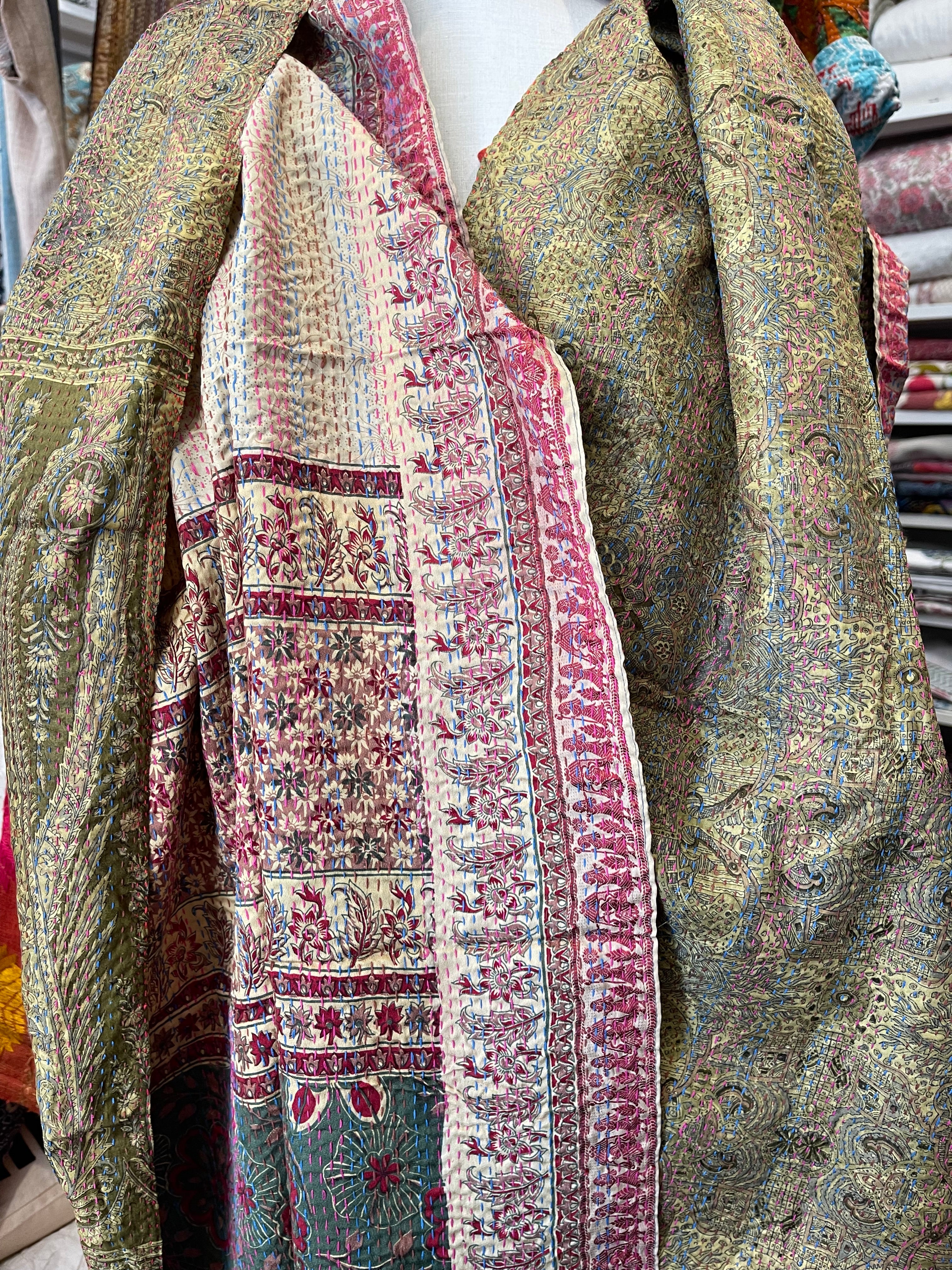 Kantha Silk Muffler - Oriental Garden