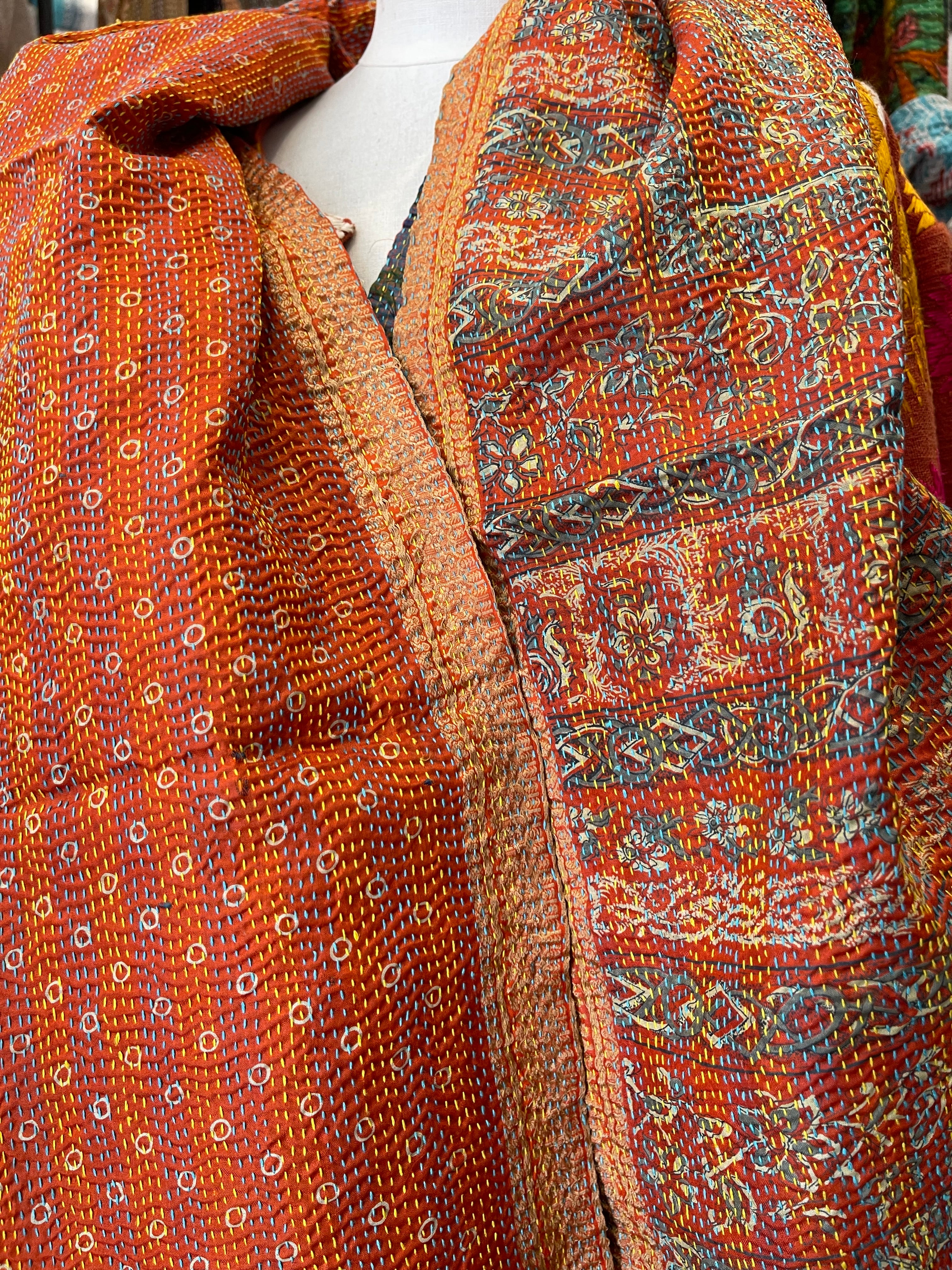 Kantha Silk Muffler - Desert Spots