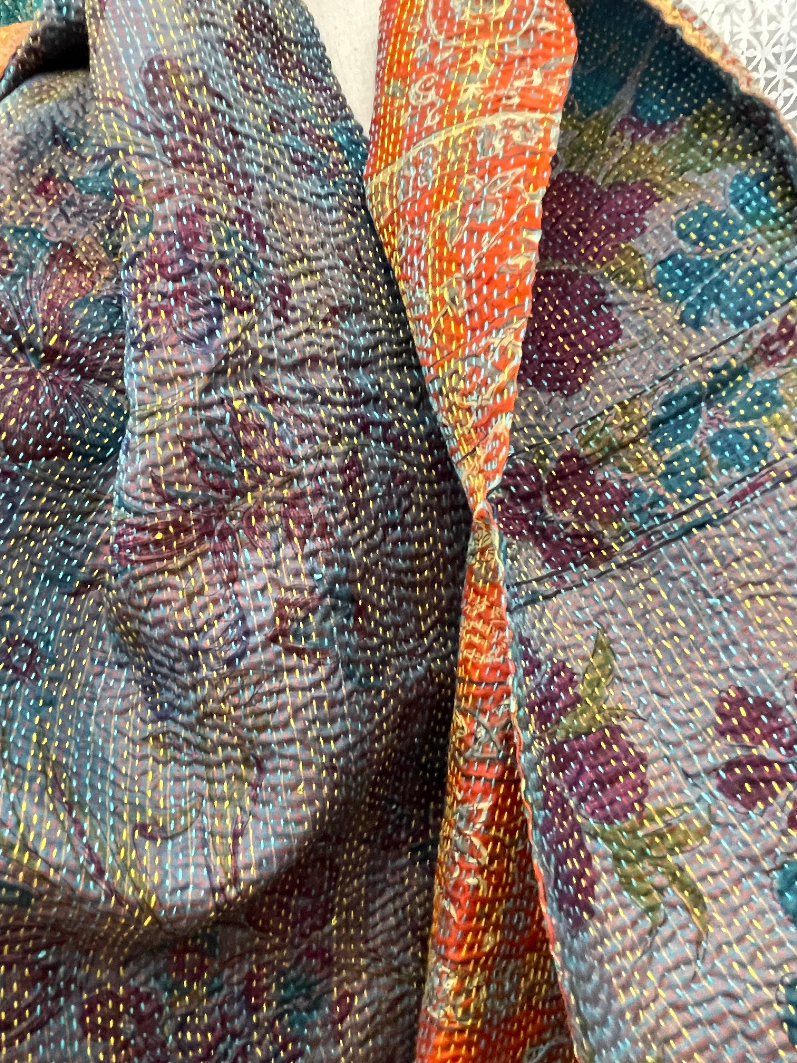 Kantha Silk Muffler - Desert Spots