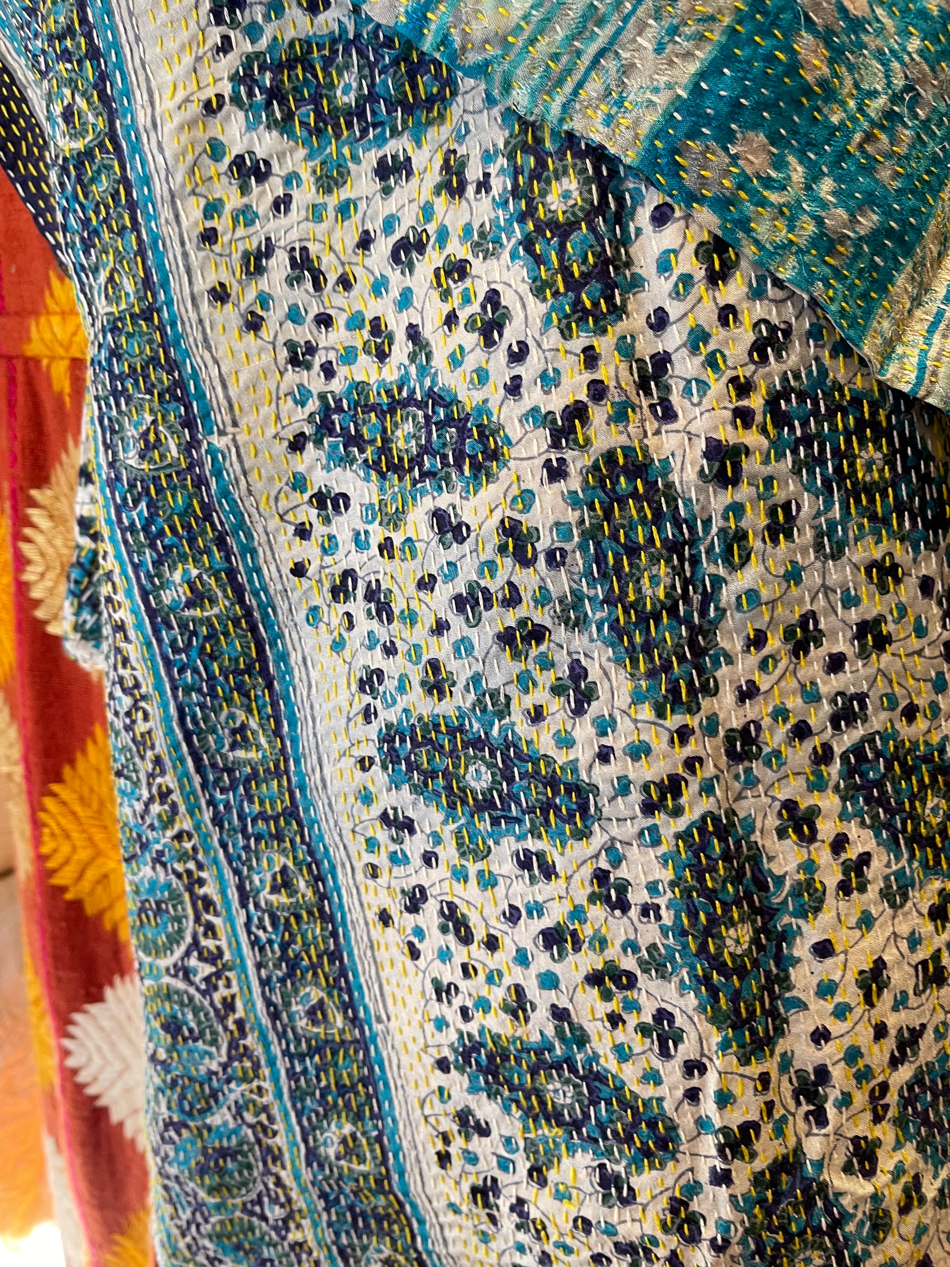 Kantha Silk Muffler - Ocean Waves