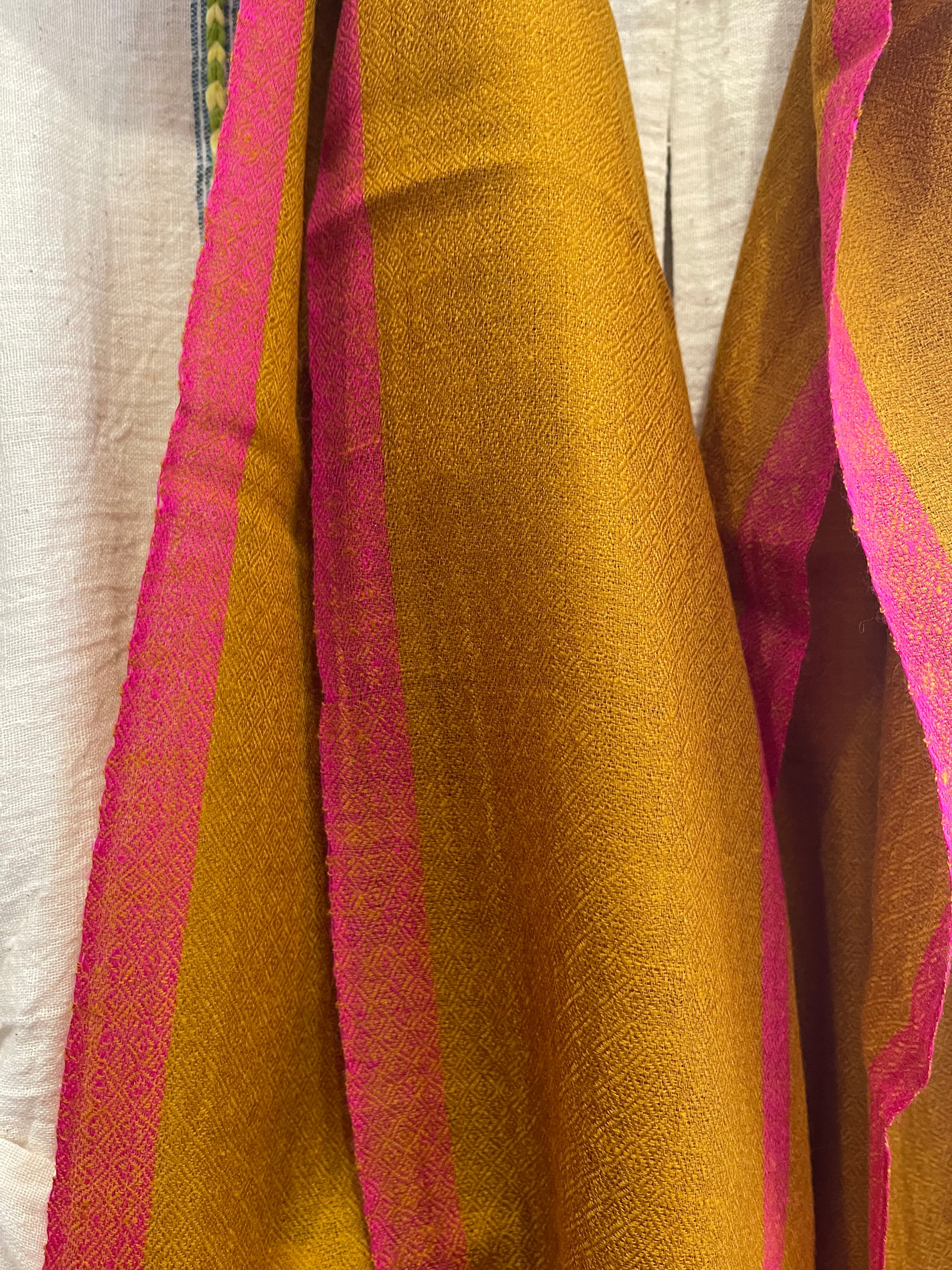 Pashmina Muffler Scarf - Turmeric + Neon Pink