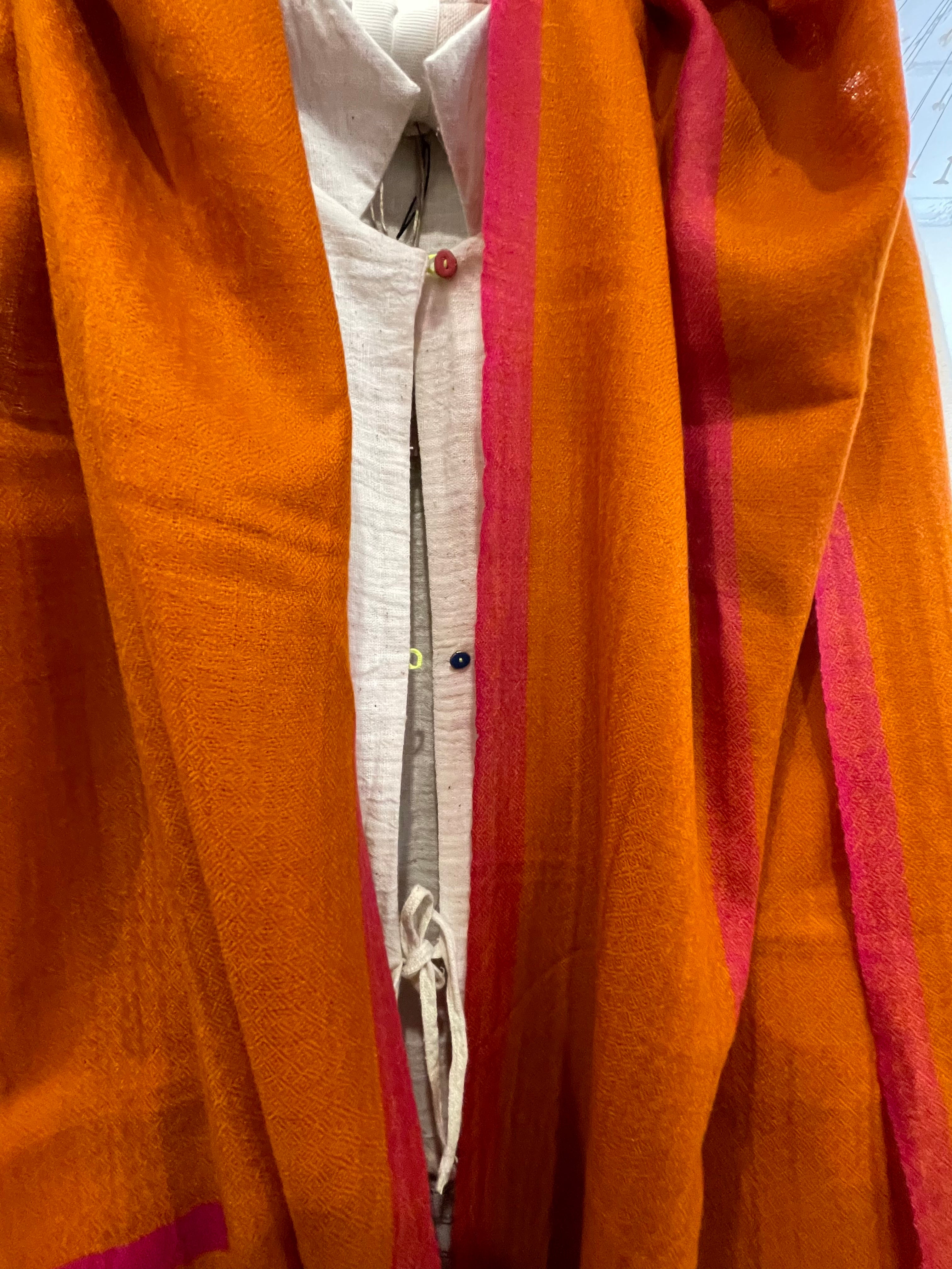 Pashmina Muffler Scarf - Bitter Orange + Neon Pink