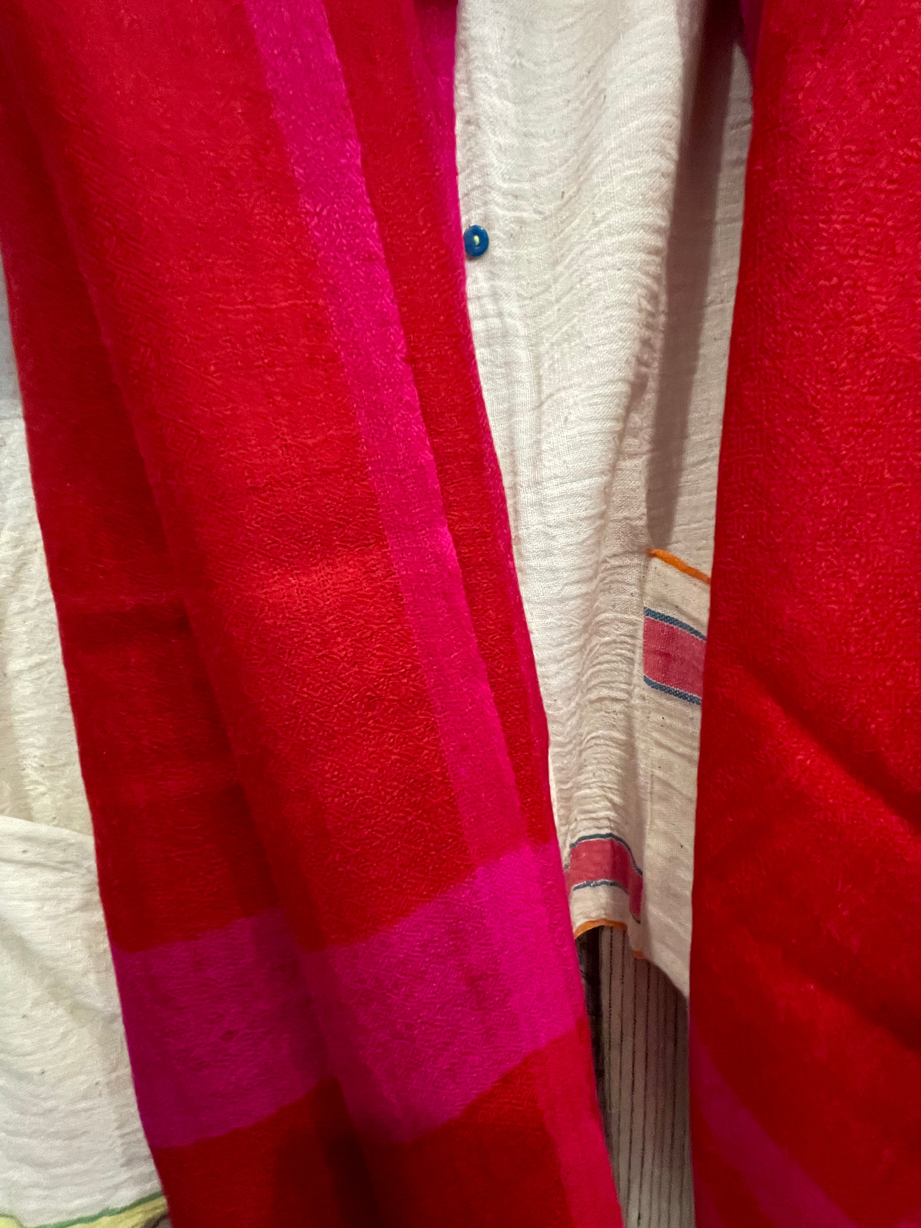 Pashmina Muffler Scarf - Chilli Red + Neon Pink