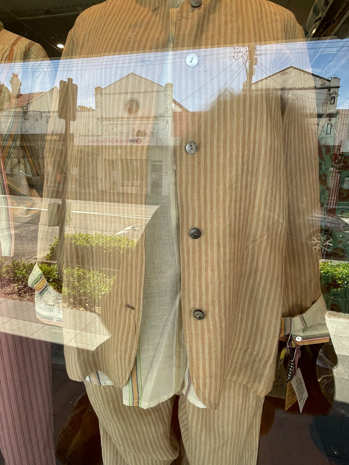 VAARUNI LINEN JACKET - Dune Stripes