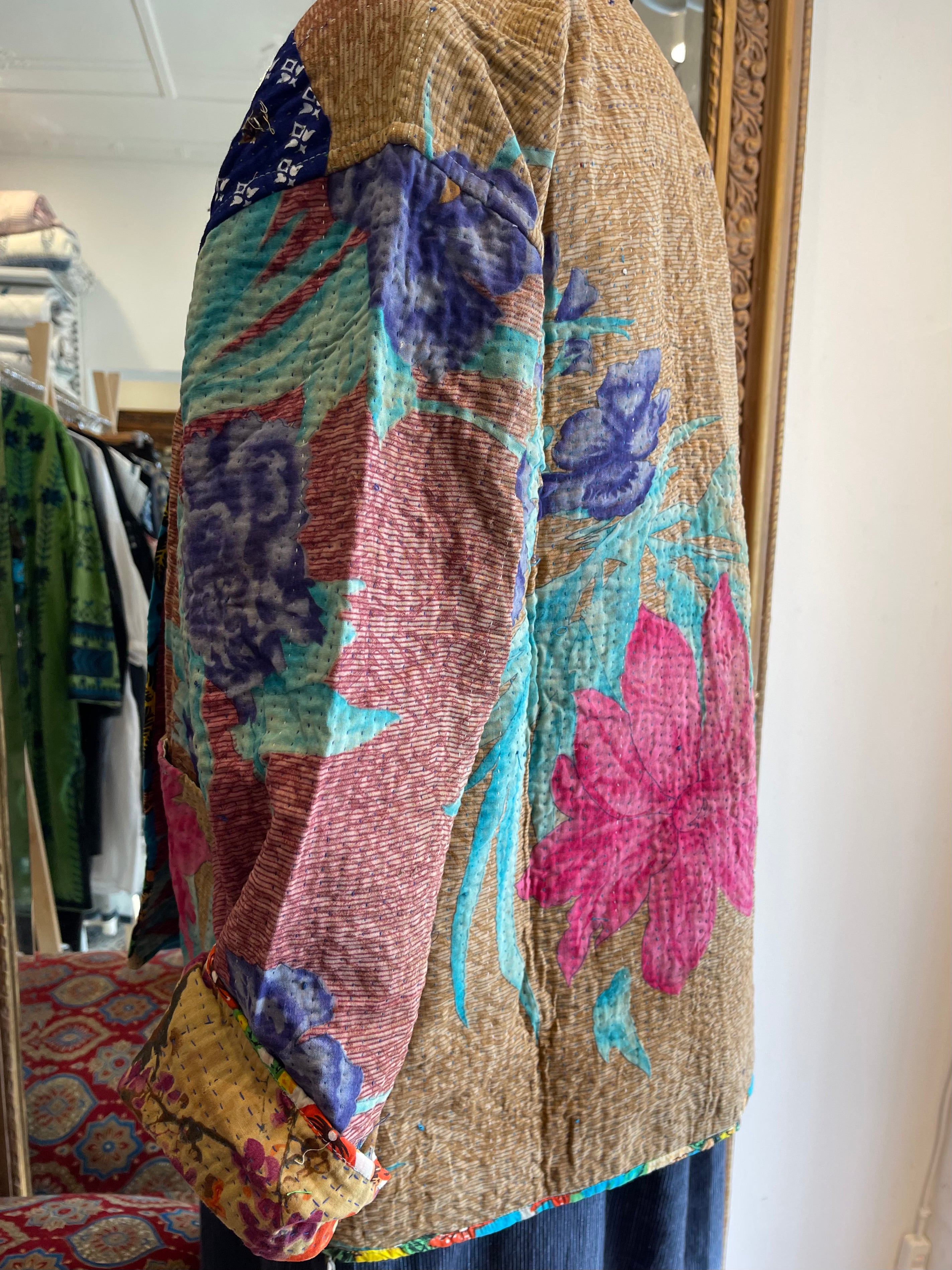 Vintage Kantha Jacket Short - IRIS