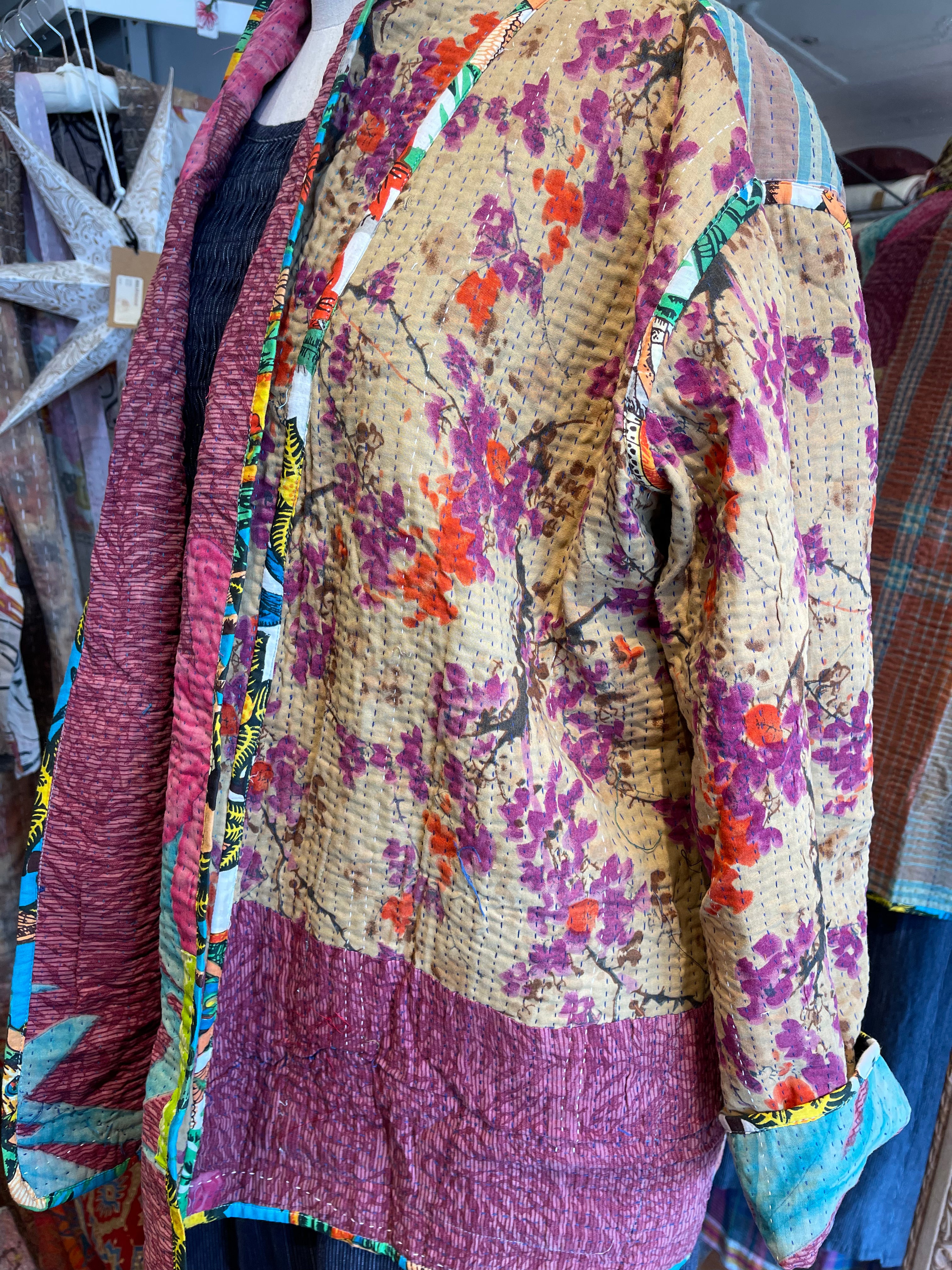 Vintage Kantha Jacket Short - IRIS