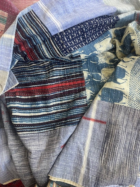 KHADI COTTON QUILT - Muted Indigo
