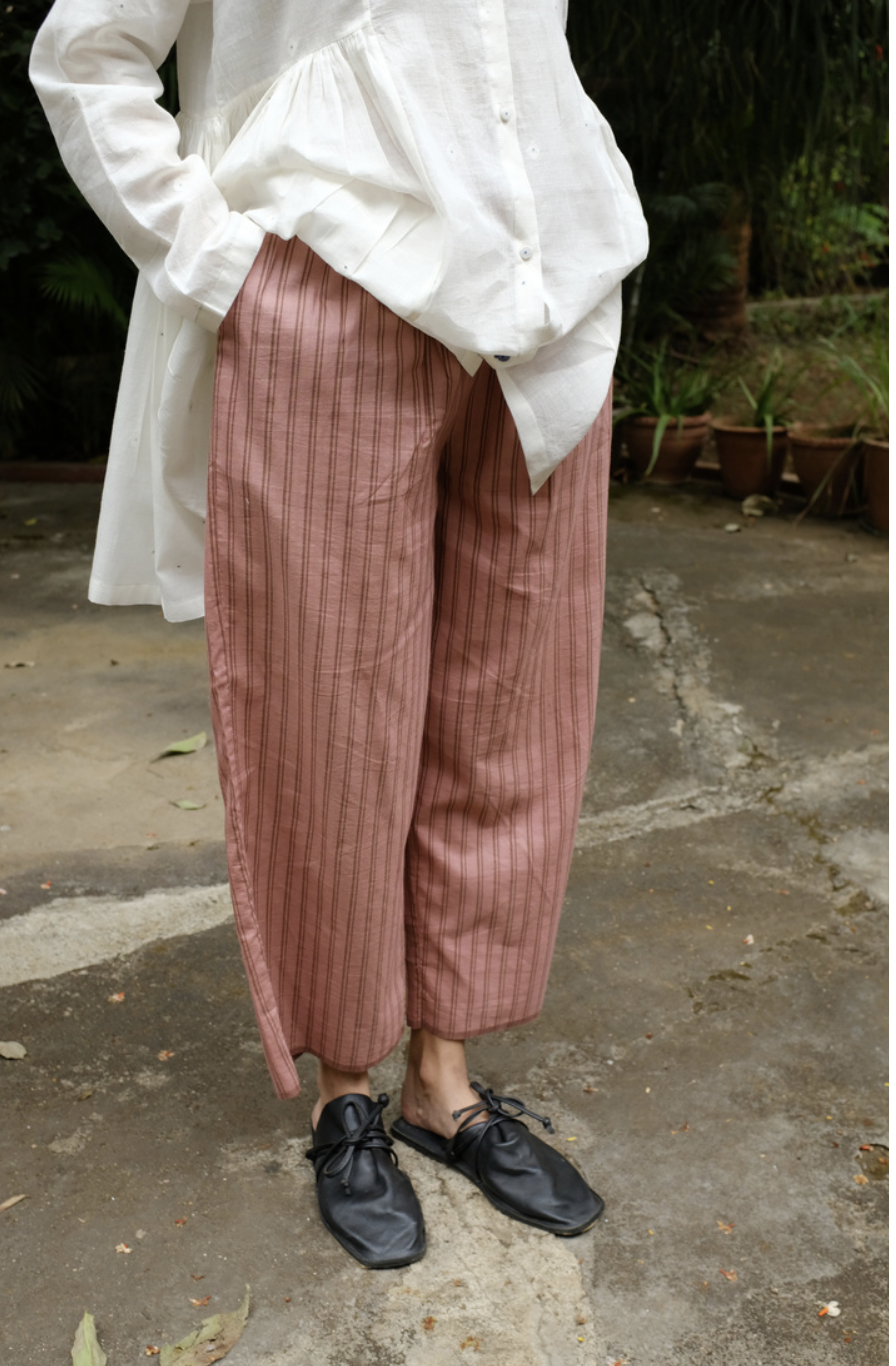 Indian Stripe Pants - Cotton Silk