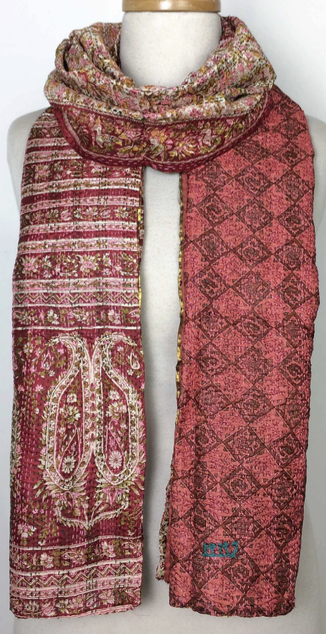 Kantha Silk Muffler - Paisley