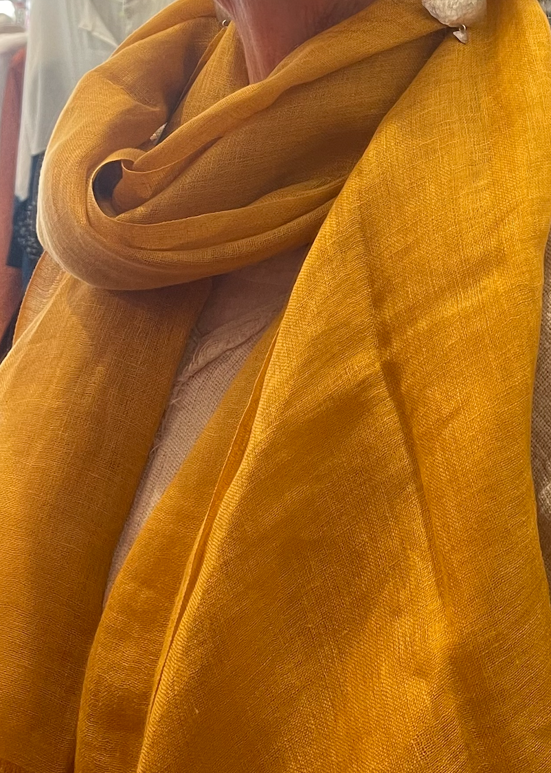 Linen Scarf - Mustard