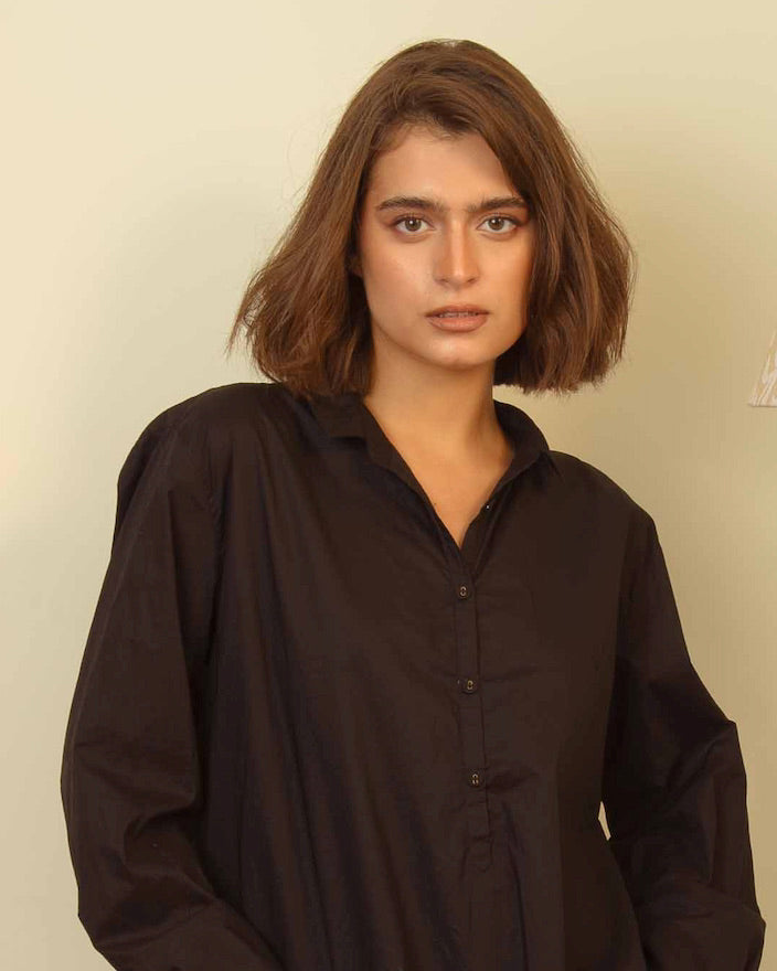 VETALI Cotton Blouse - Black