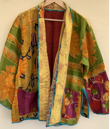 Vintage Kantha Jacket Short - TROPICAL HEAT