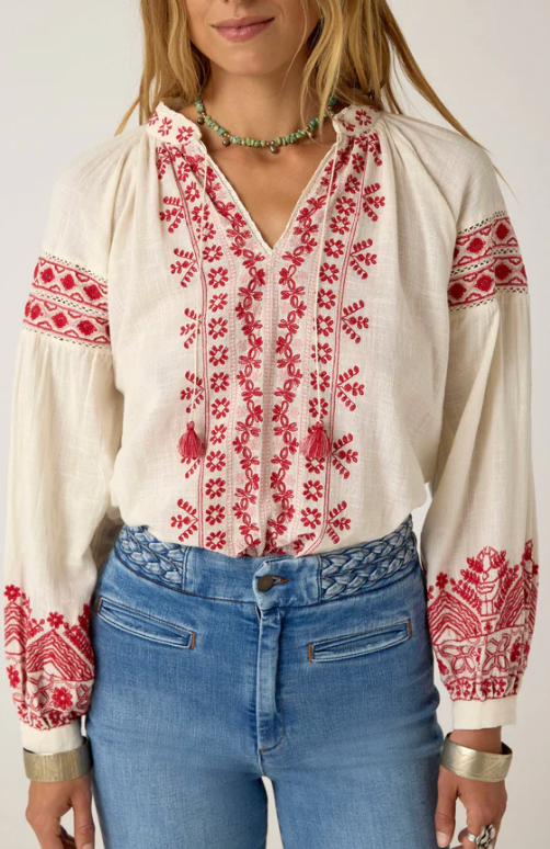 ANTONELLA BLOUSE - Red Cranberry