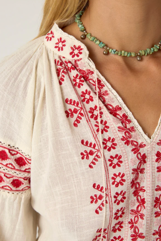 ANTONELLA BLOUSE - Red Cranberry