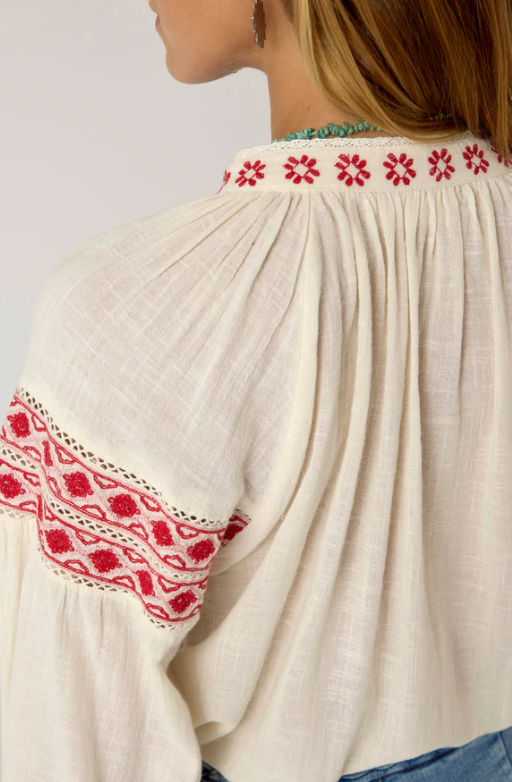 ANTONELLA BLOUSE - Red Cranberry