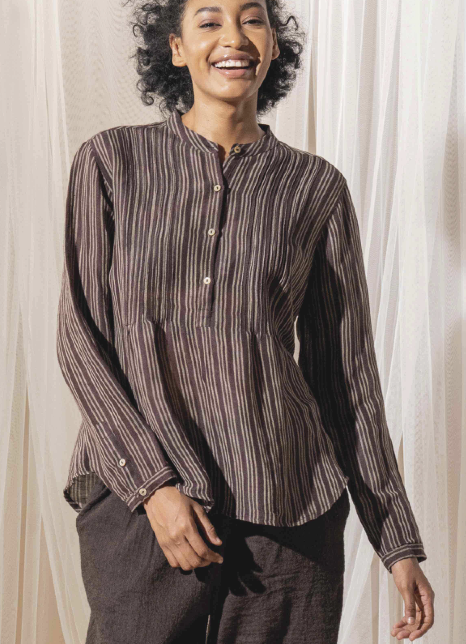 NIVA Blouse - Handwoven Linen/Bamboo