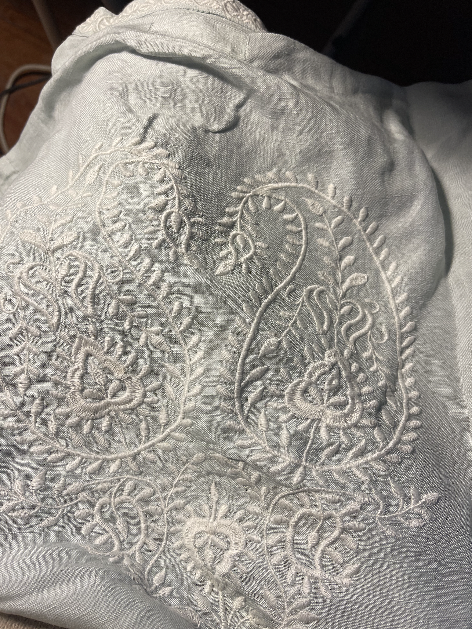 Mia Linen Blouse - Azzurro