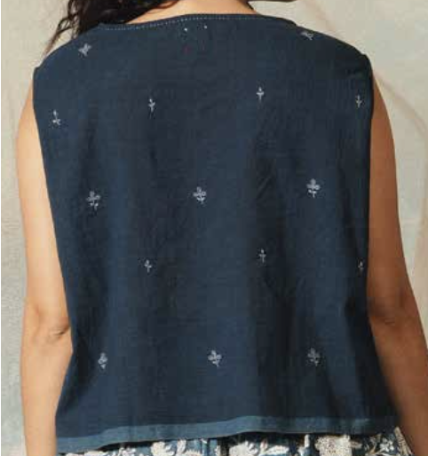 AISHANI COTTON TOP - Indigo