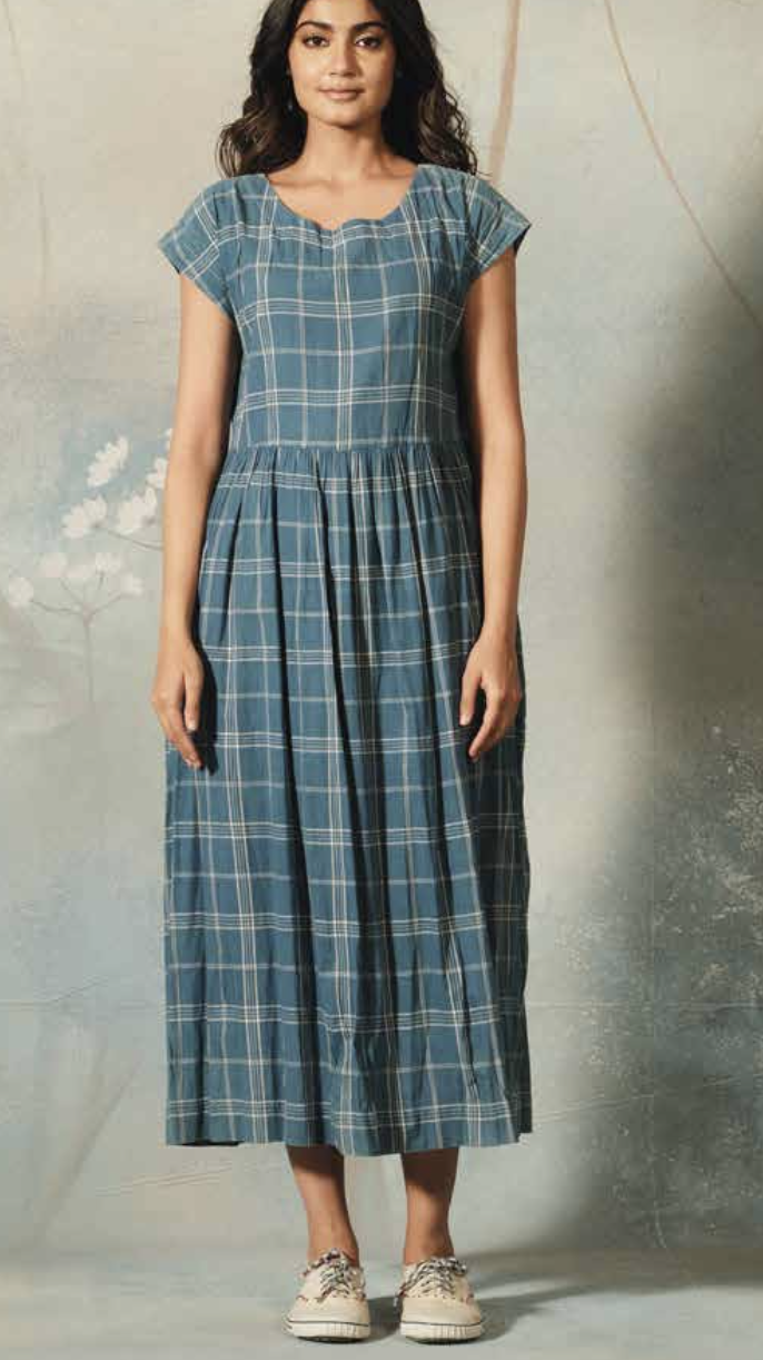 TOSHNI COTTON CHECK - Blue Ashes