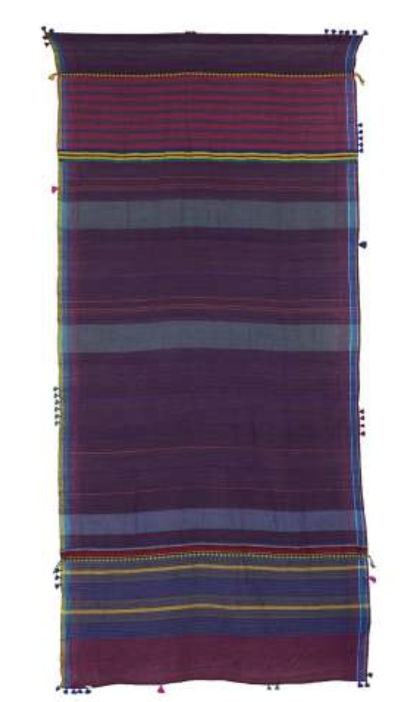 MIRAJ 150 Woollen Scarf - Grape Stripe