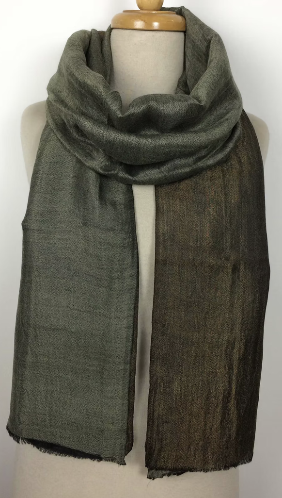 Wool Zari Scarf - MOSS