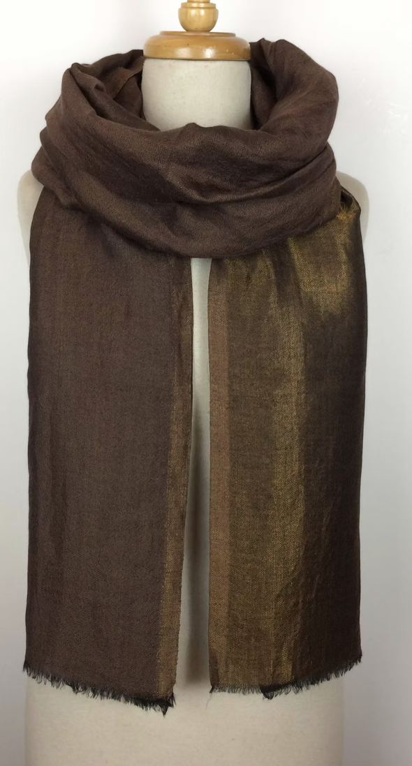 Wool Zari Scarf - EARTH