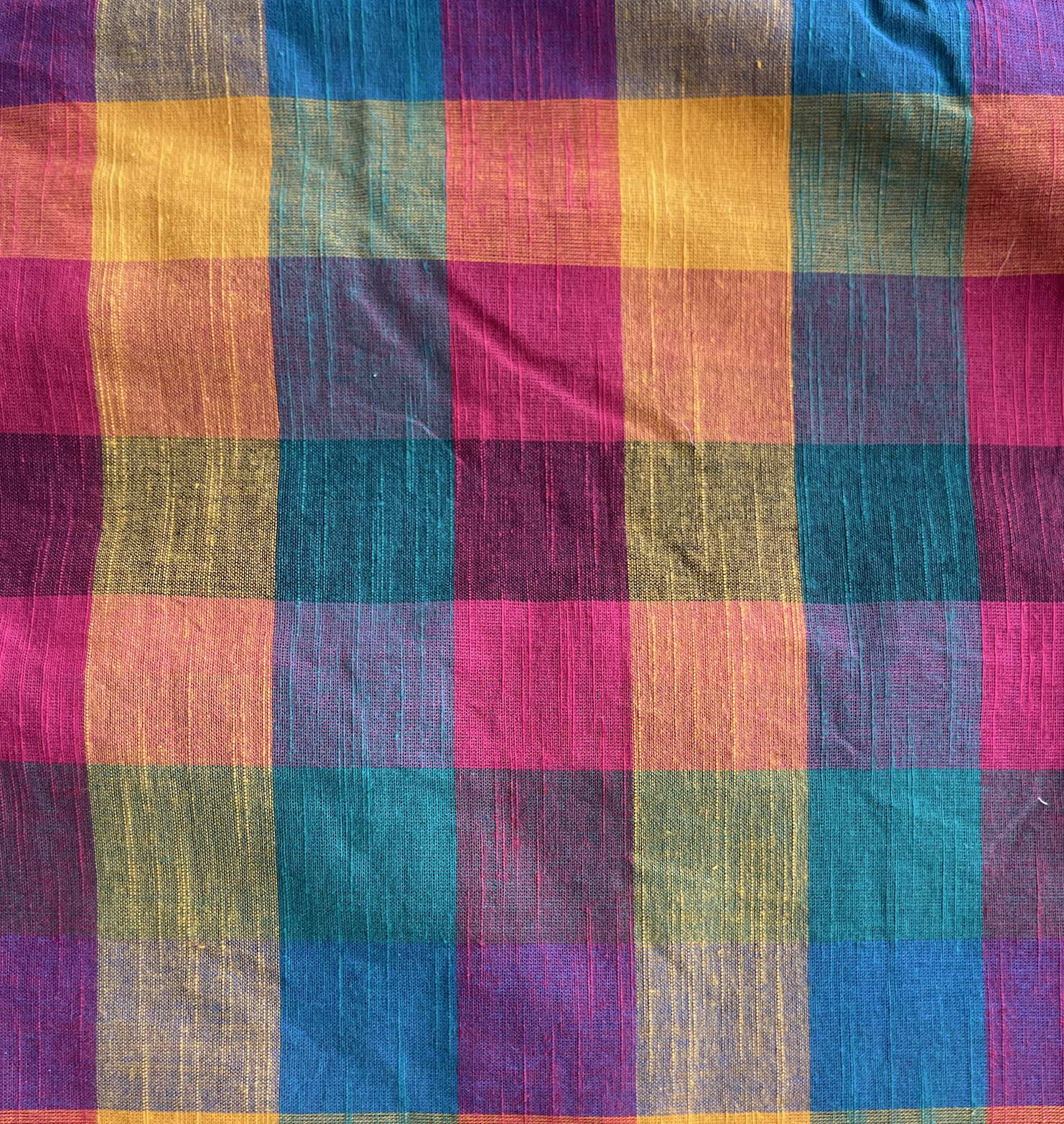 Madras Check Handloomed Cotton - Green Check