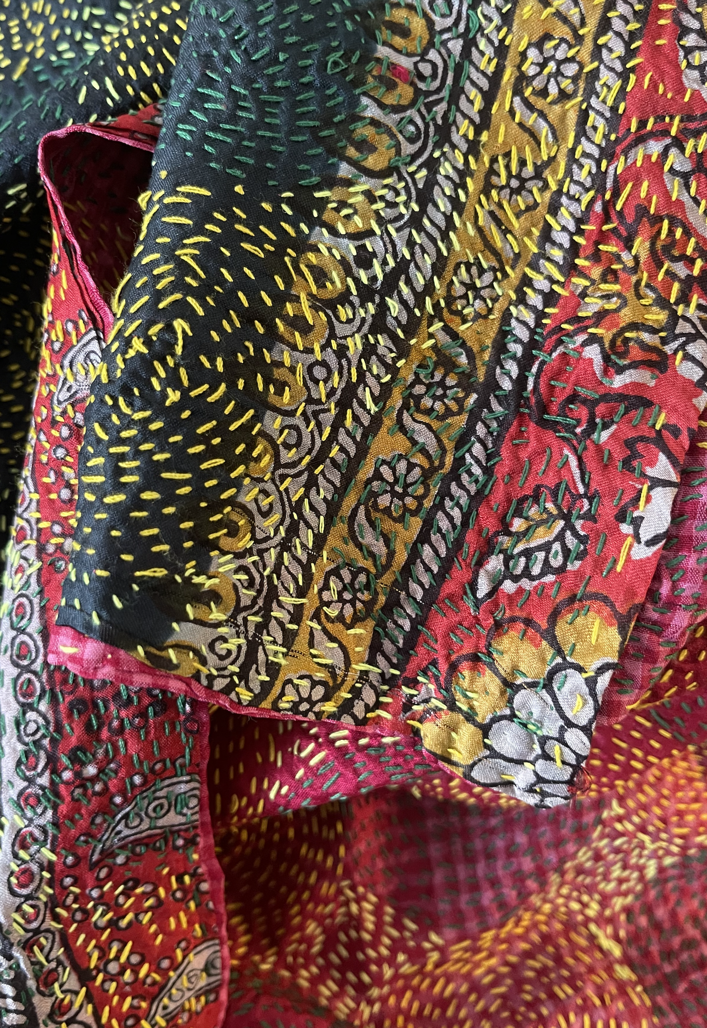 Kantha Silk Scarf - CIRCULAR FOREST