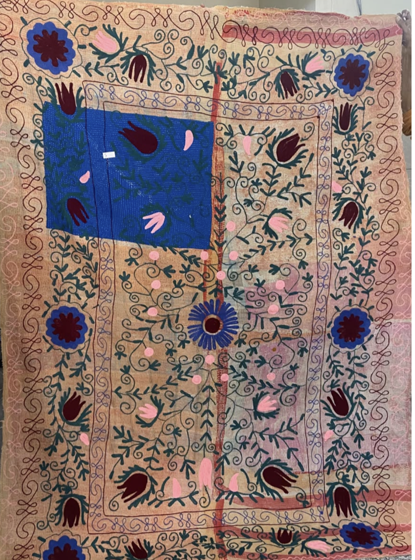 Suzani Vintage Kantha - PATCH of BLUE